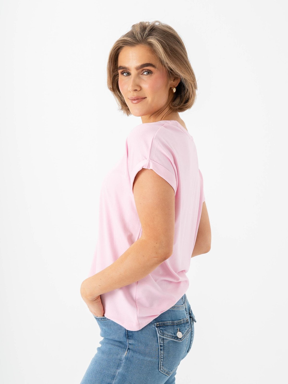 Only Moster Short Sleeve O-Neck Top Pink Lady