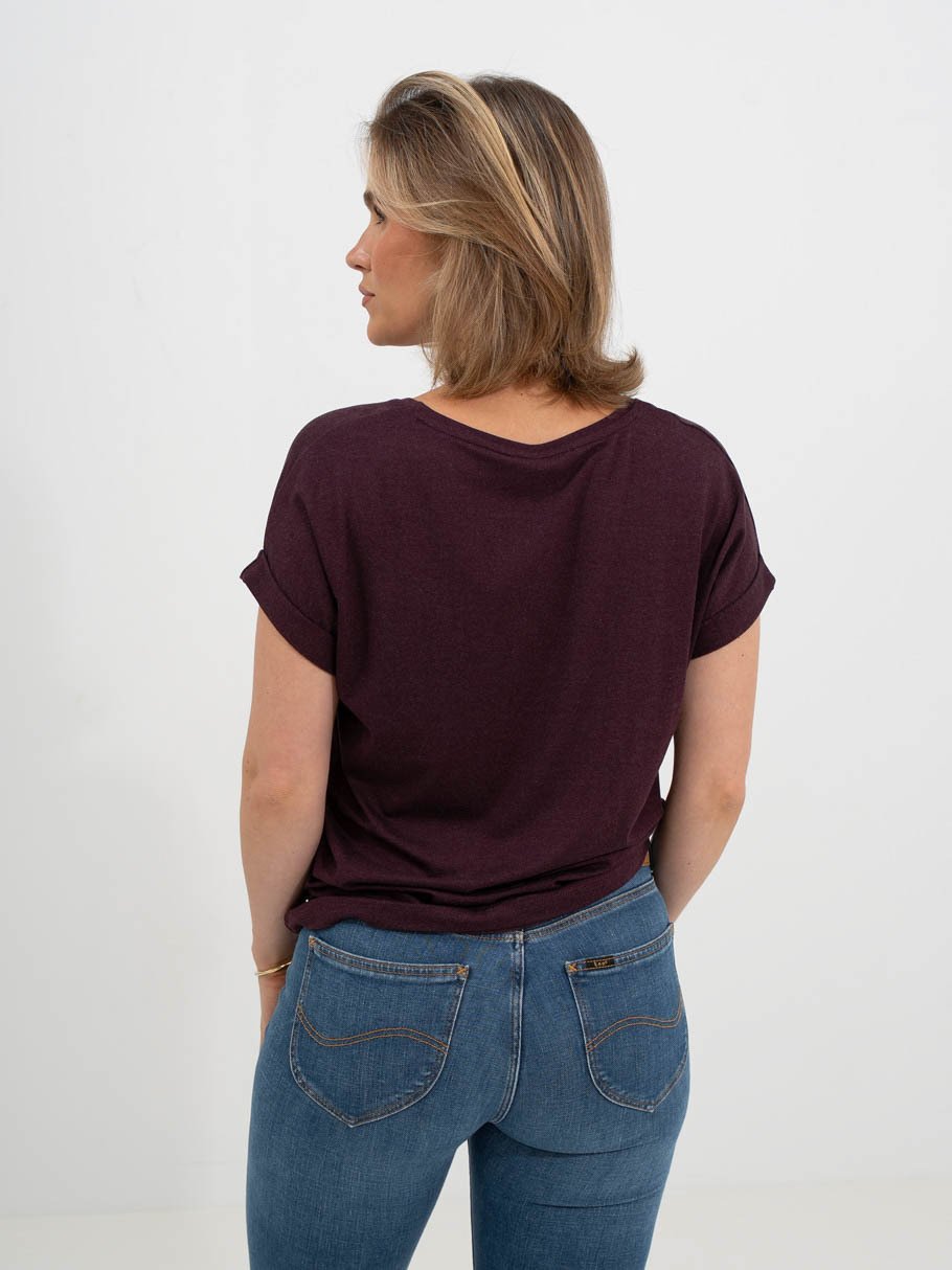 Only Moster Short Sleeve O-Neck Top Winetasting