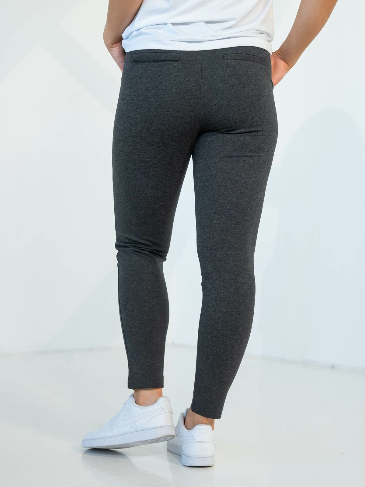 Only Poptrash Life Easy Col Pant Dark Grey Melange