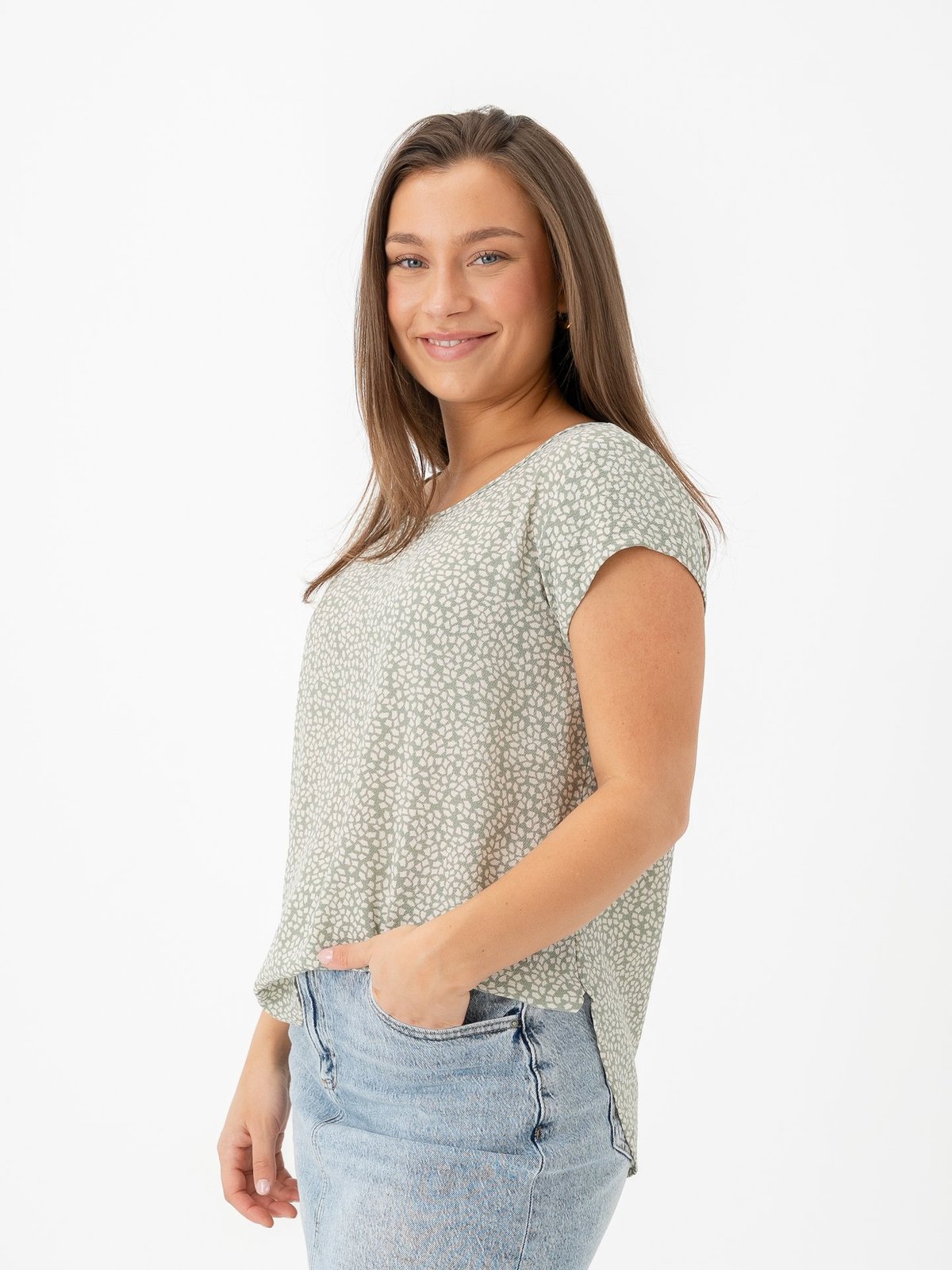 Only Vic Short Sleeve Top Lily Pad Marekka