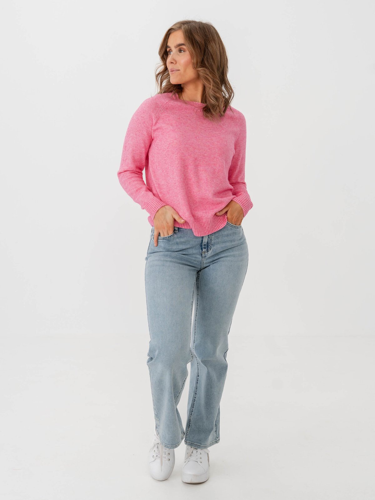 Only Lesly Kings Long Sleeve Pullover Knit Carmine Rose