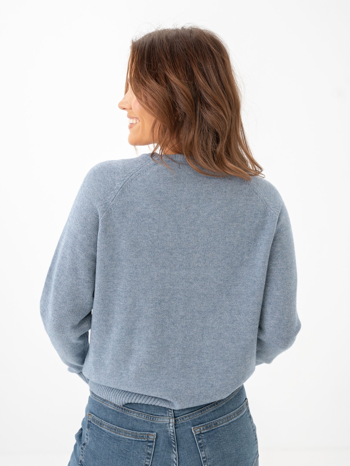 Only Lesly Kings Long Sleeve Pullover Knit Vintage Indigo