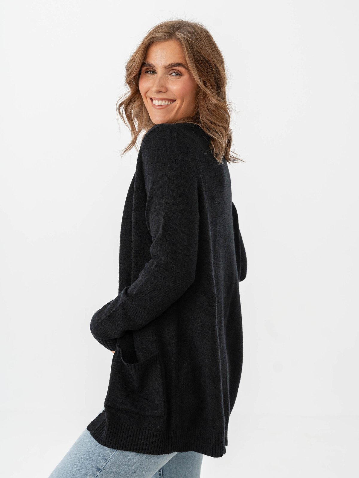 Only Lesly Long Sleeve Open Cardigan Knit Black