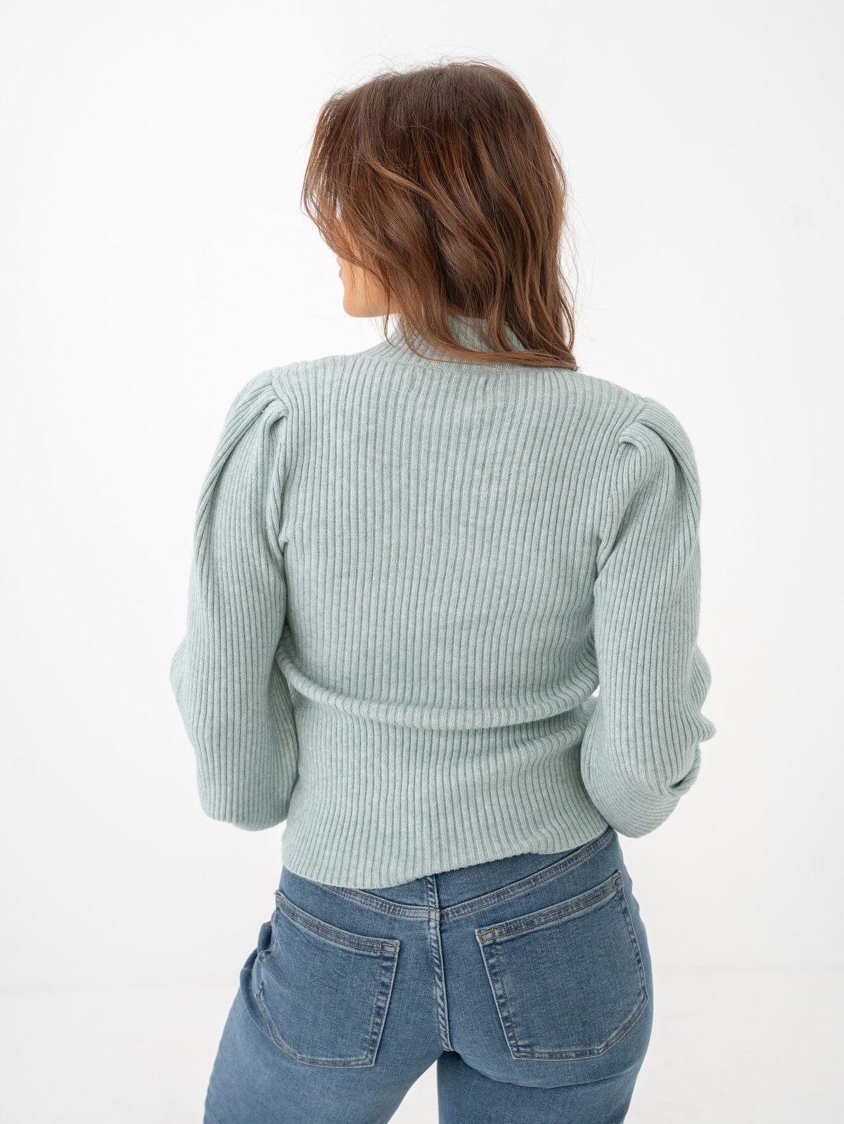 Only Katia Long Sleeve Highneck Pullover Knit Gray Mist