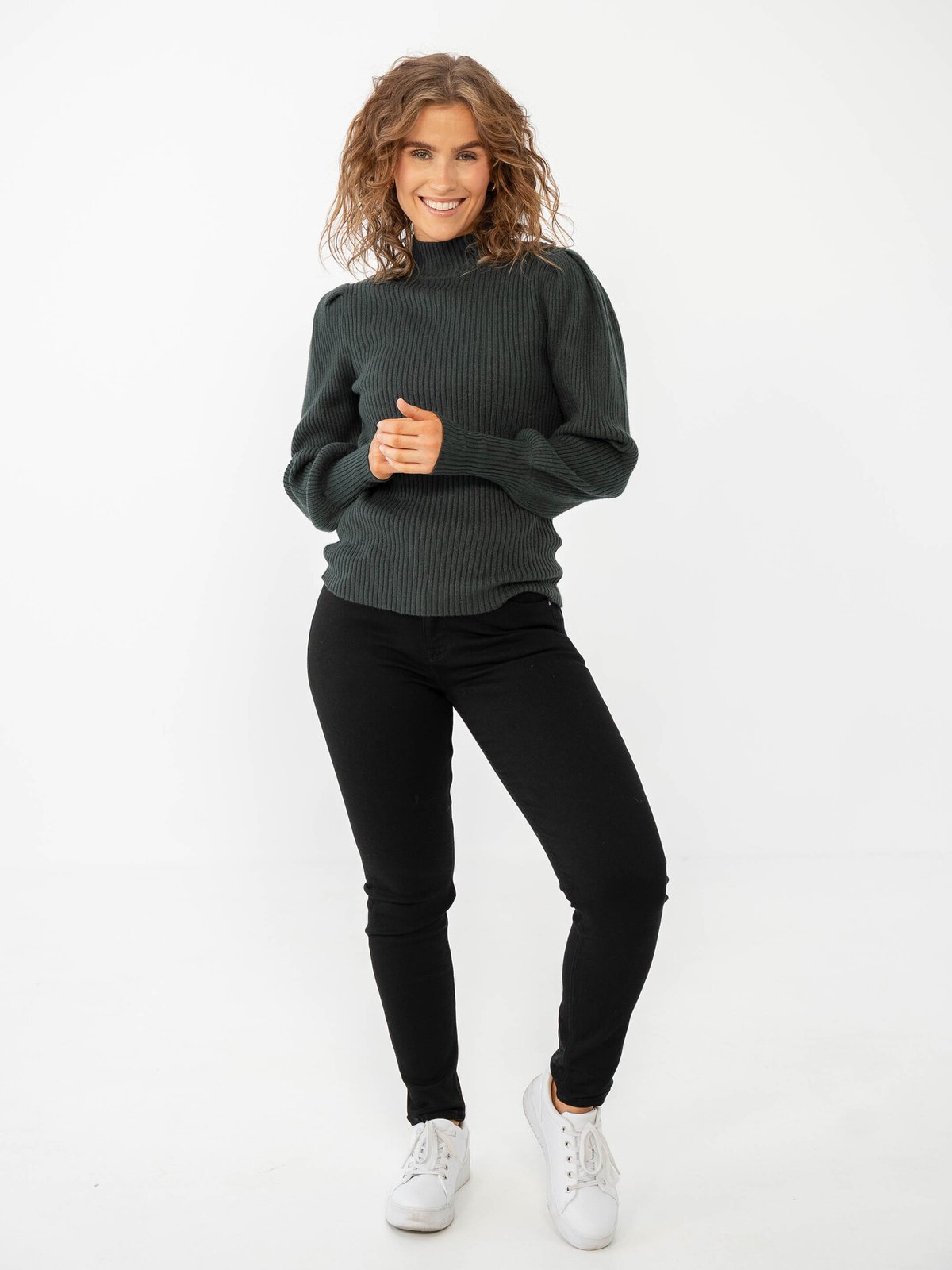 Only Katia Long Sleeve Highneck Pullover Knit June Bug