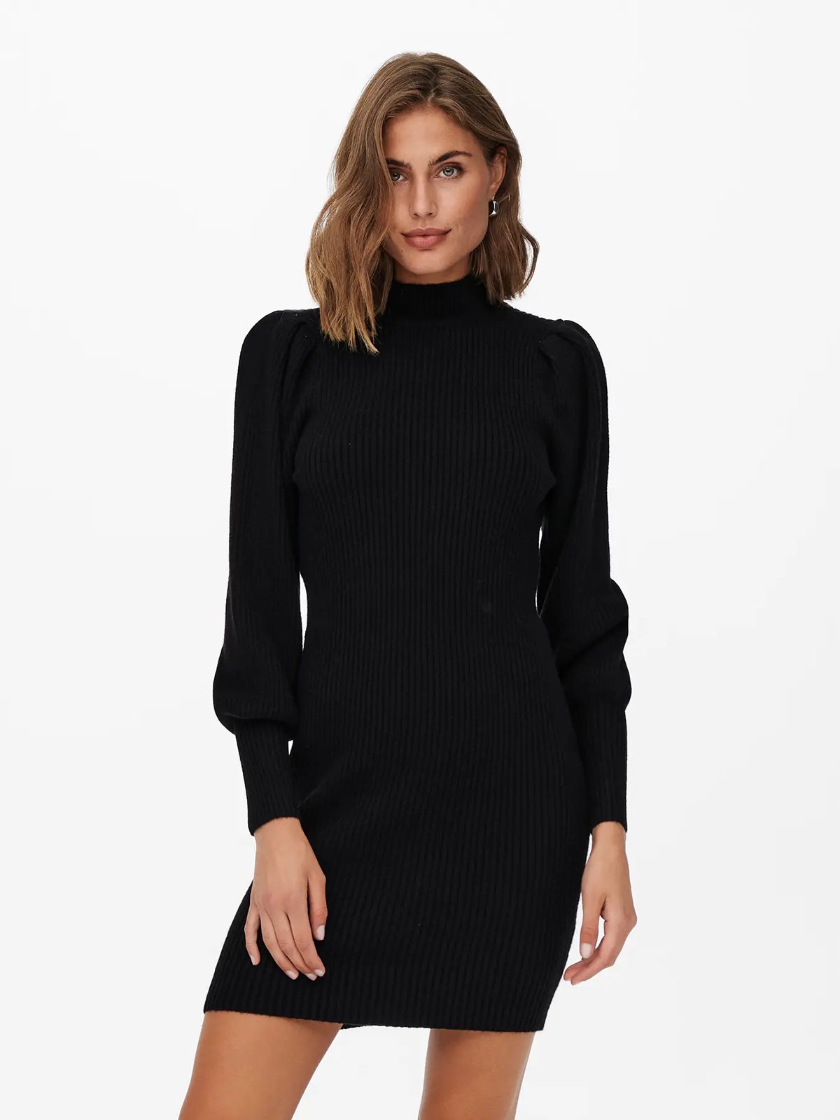Only Katia Long Sleeve Dress Knit Black