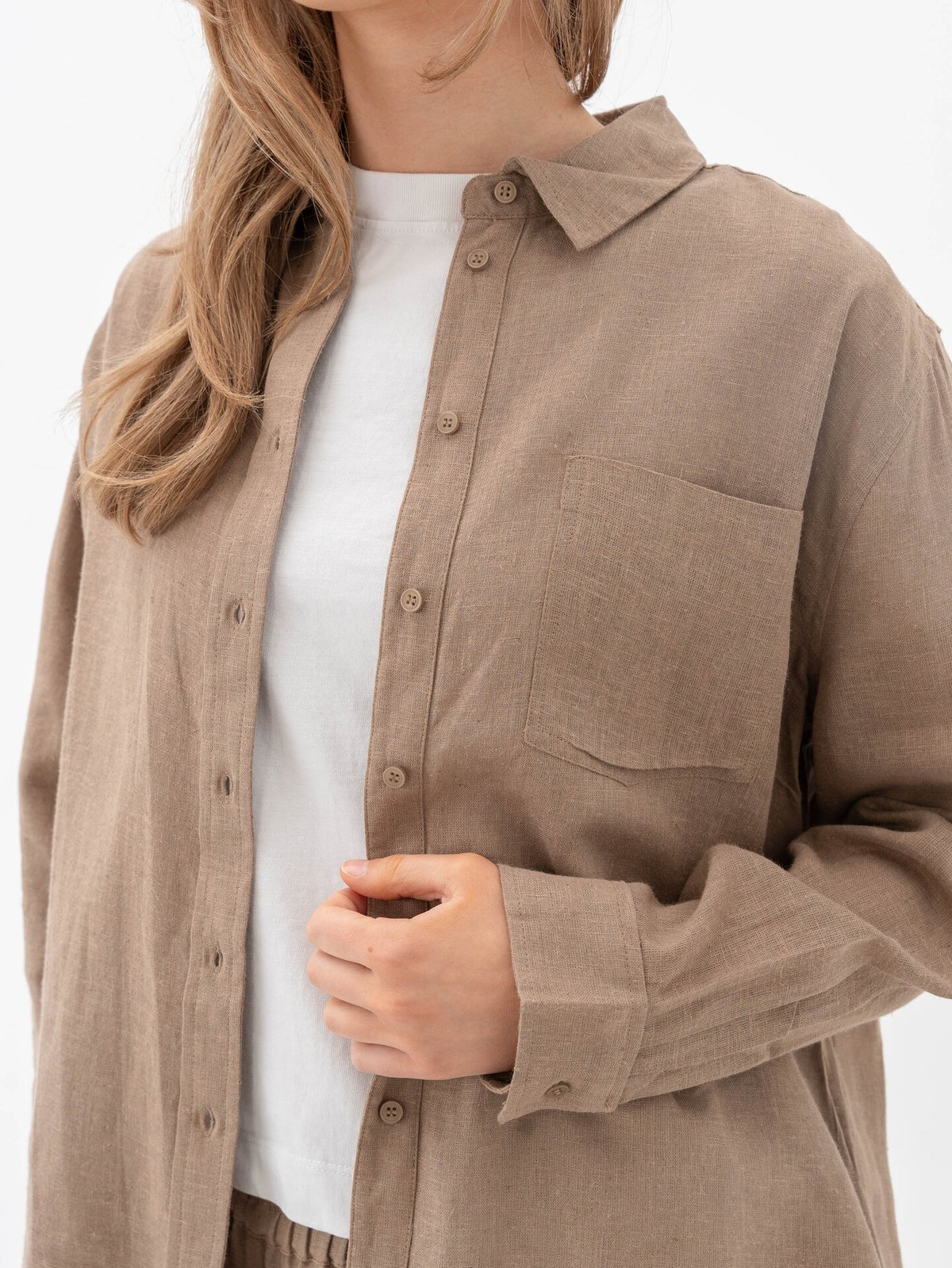 Only Tokyo Linen Blend Shirt Brindle