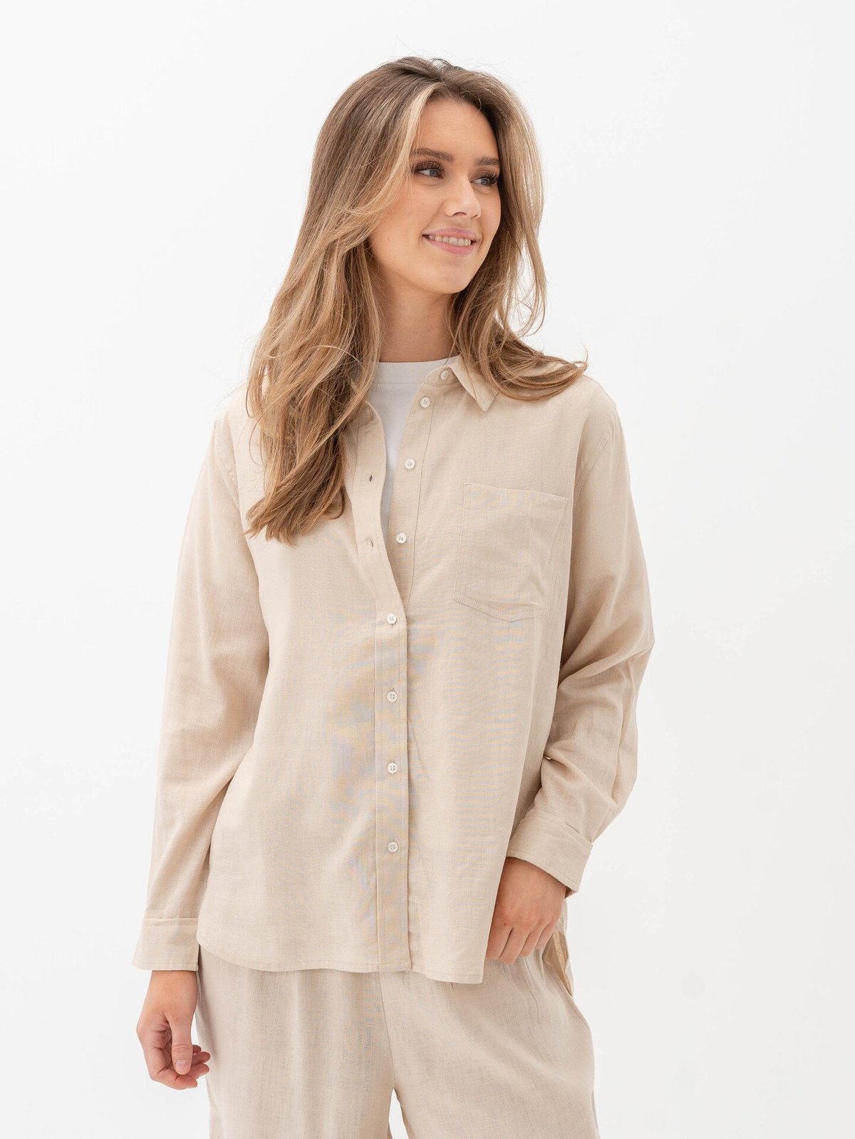 Only Tokyo Linen Blend Shirt Moonbeam