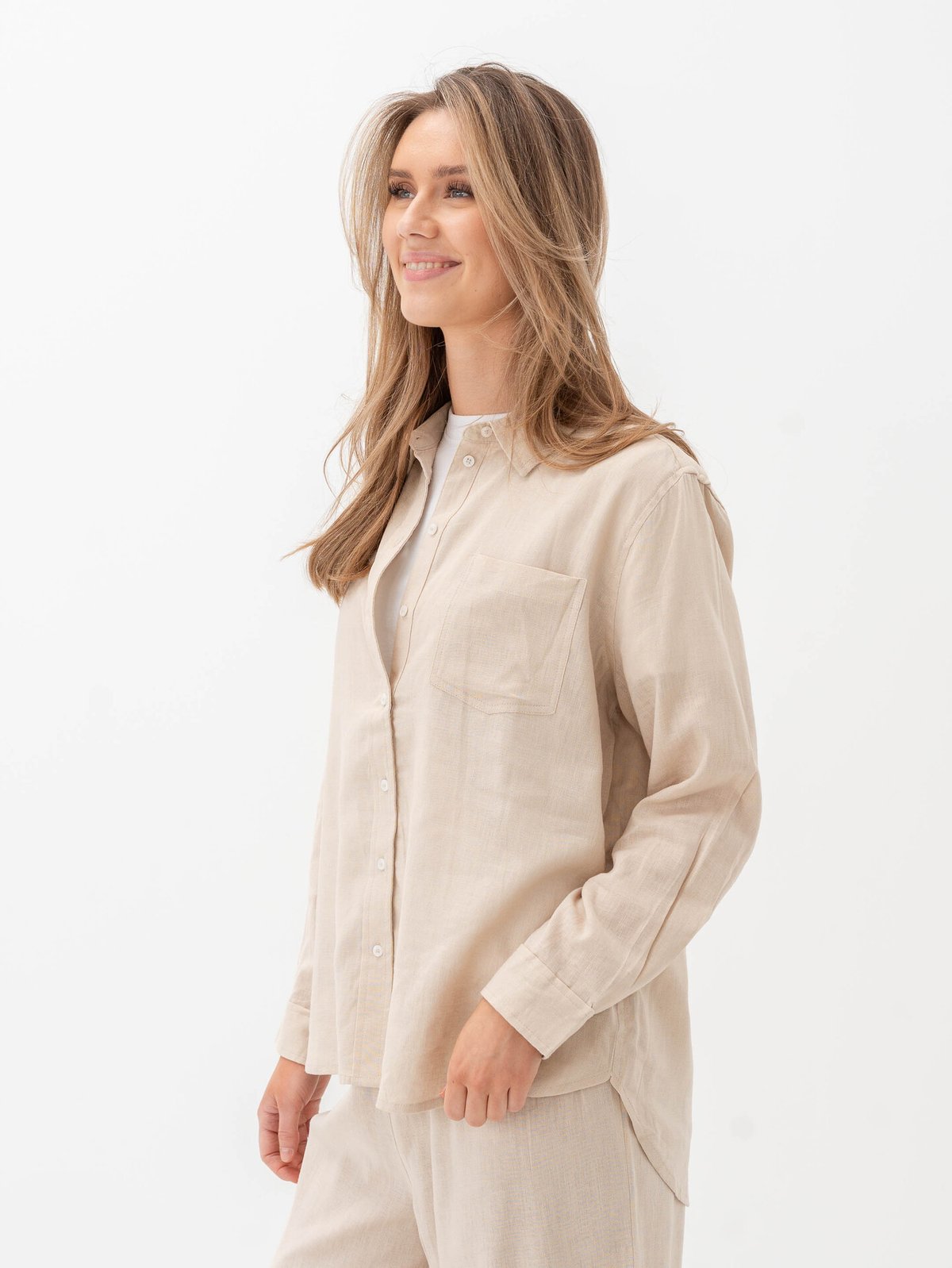 Only Tokyo Linen Blend Shirt Moonbeam