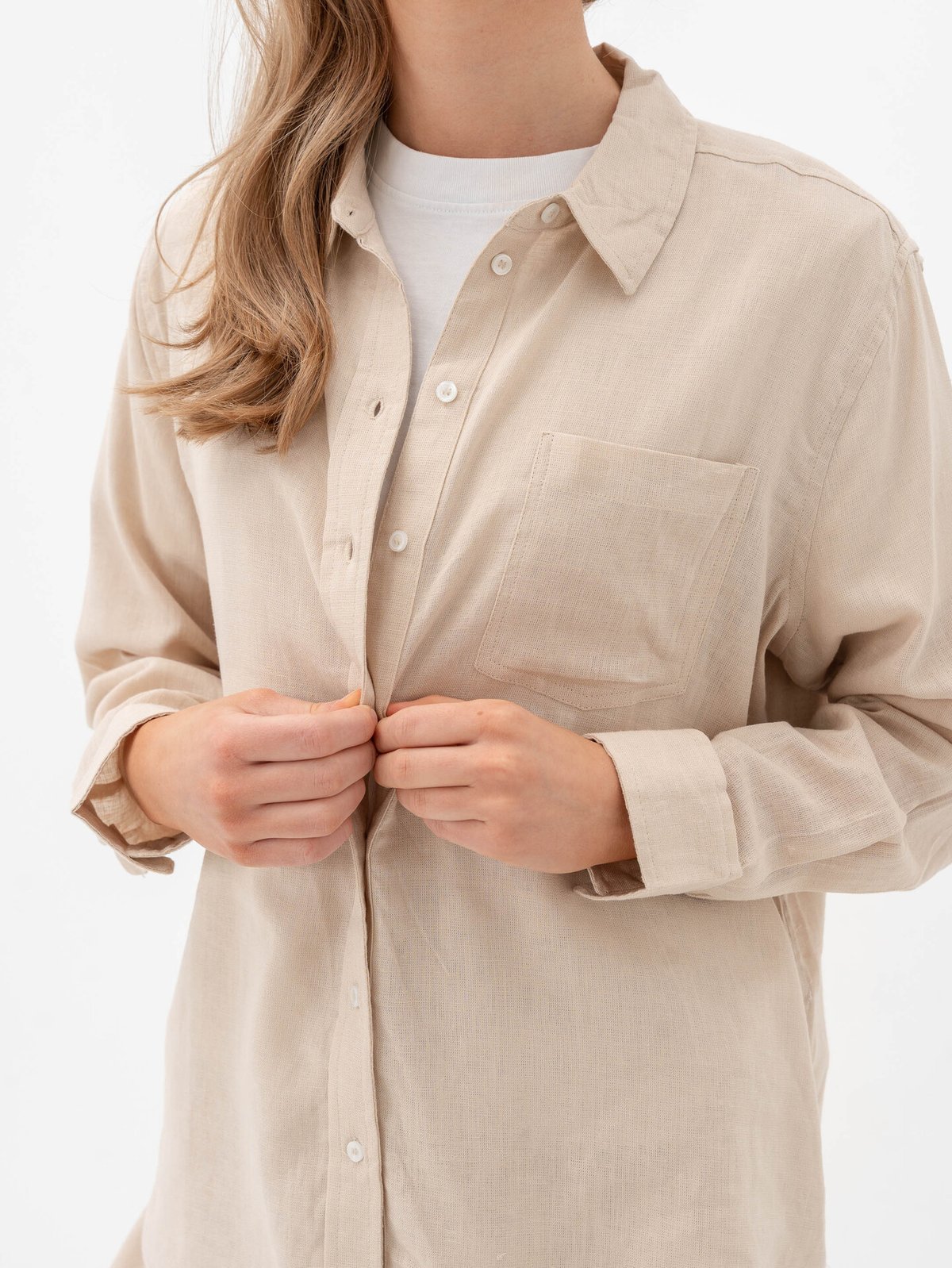 Only Tokyo Linen Blend Shirt Moonbeam