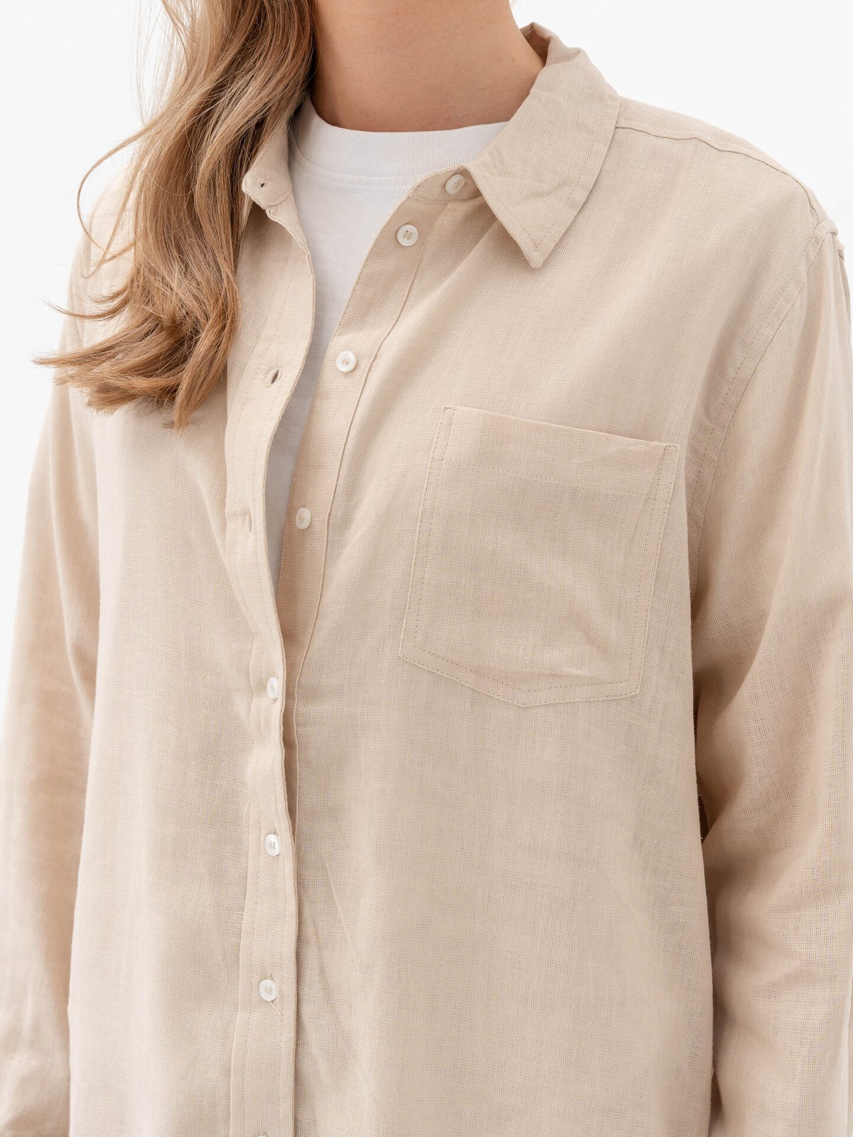 Only Tokyo Linen Blend Shirt Moonbeam