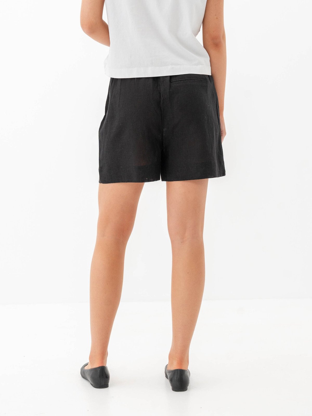 Only Tokyo Life High Waist Linen Blend Shorts Black
