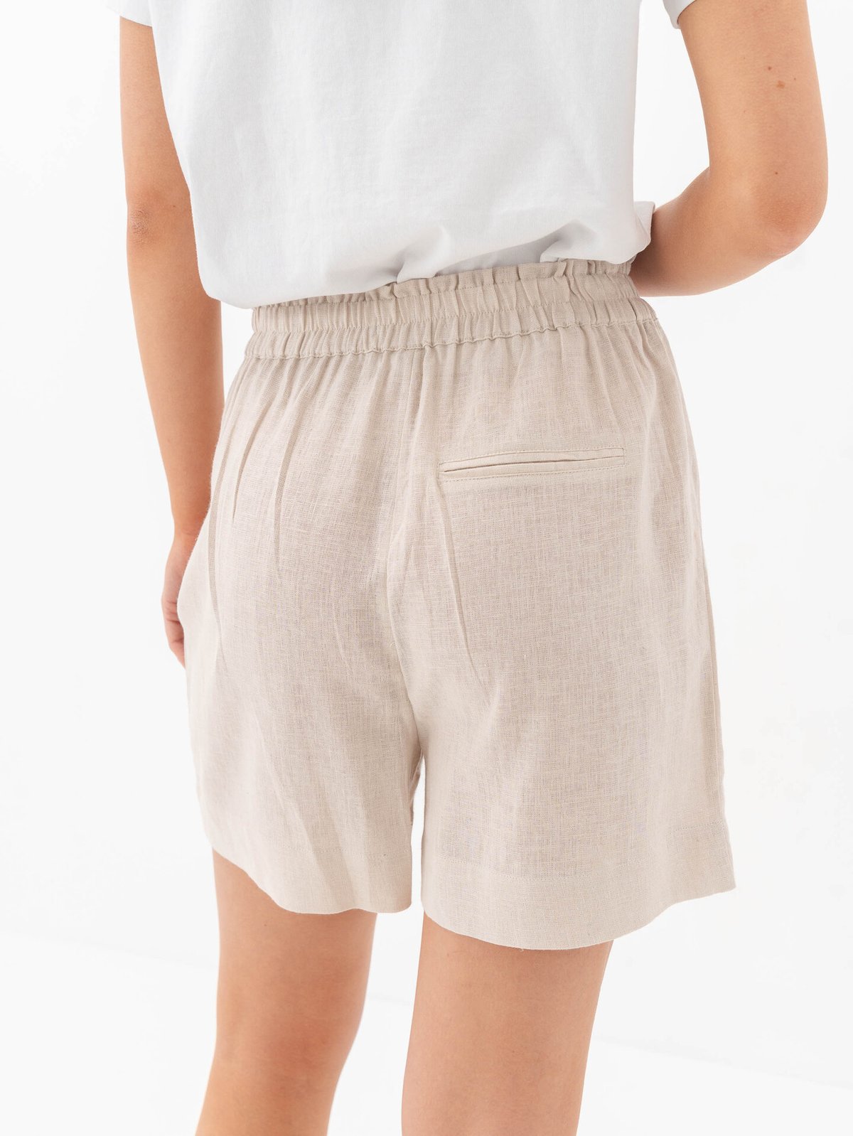 Only Tokyo Life High Waist Linen Blend Shorts Moonbeam