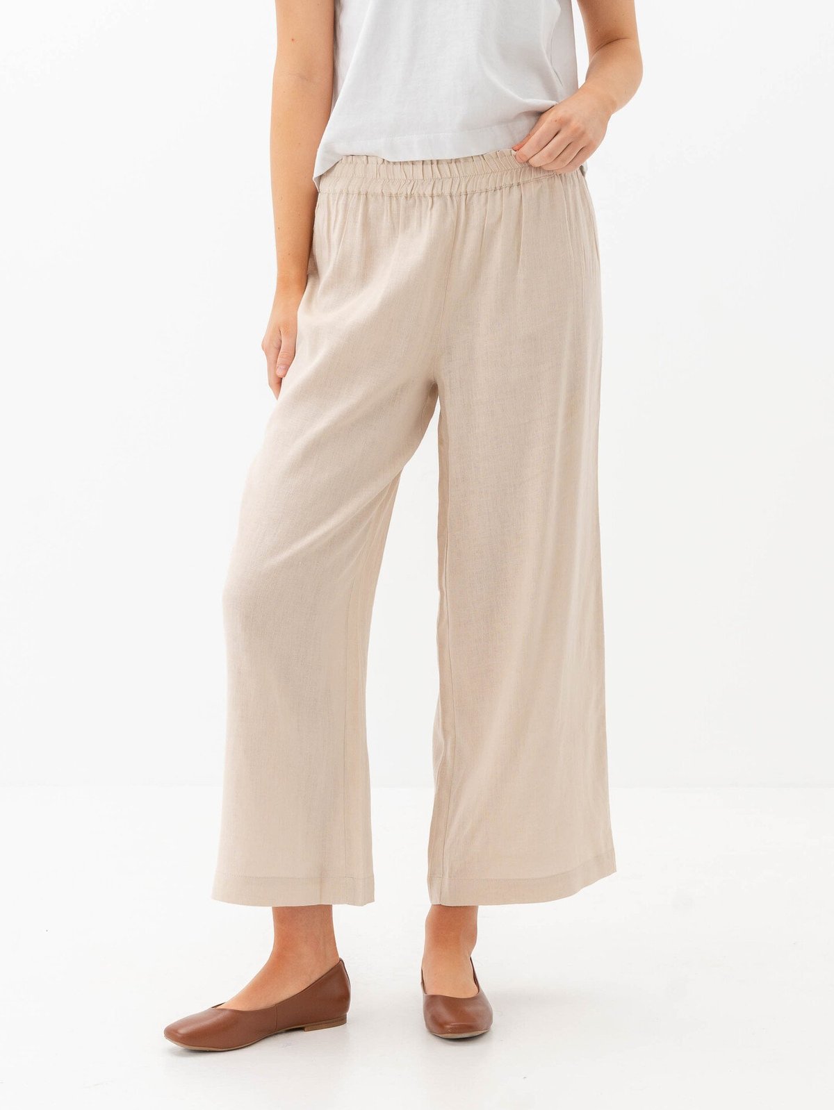 Only Tokyo Life High Waist Linen Blend Pant Moonbeam