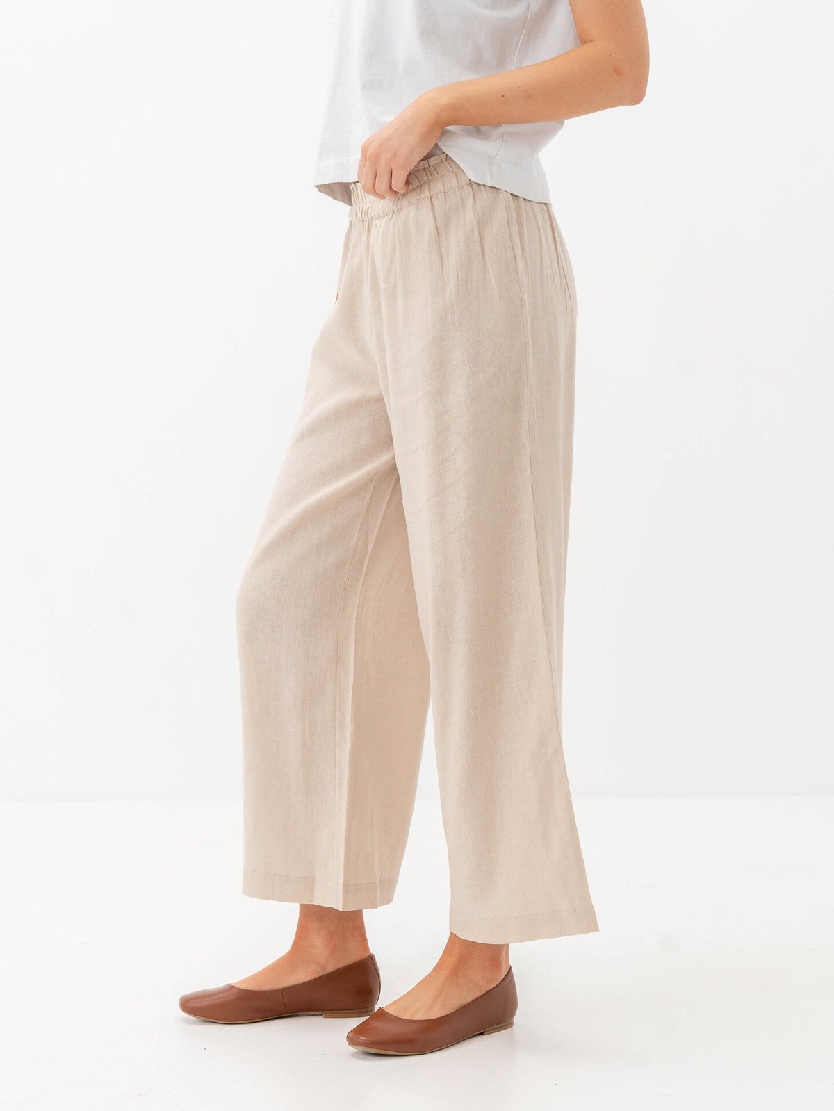 Only Tokyo Life High Waist Linen Blend Pant Moonbeam