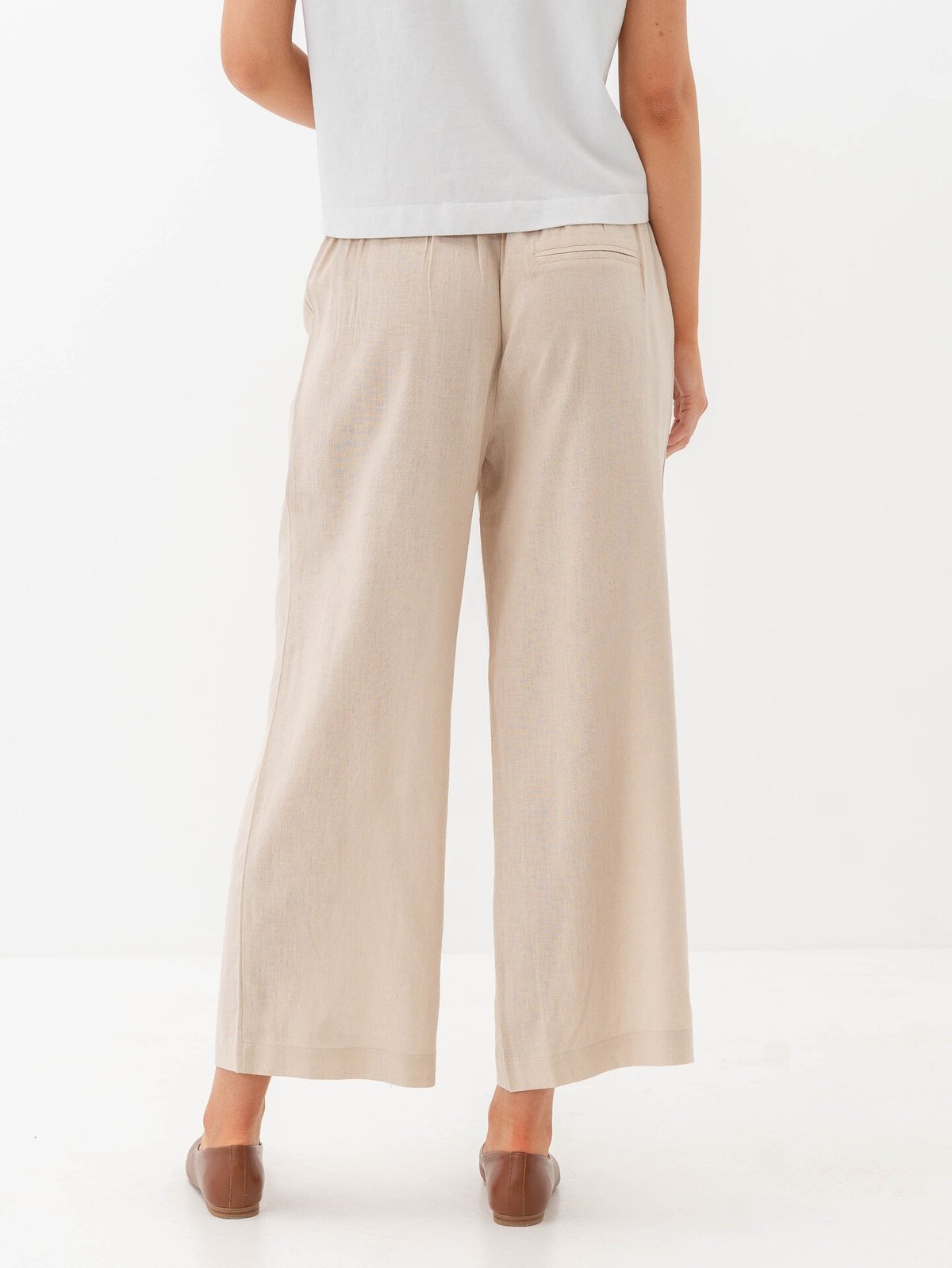 Only Tokyo Life High Waist Linen Blend Pant Moonbeam