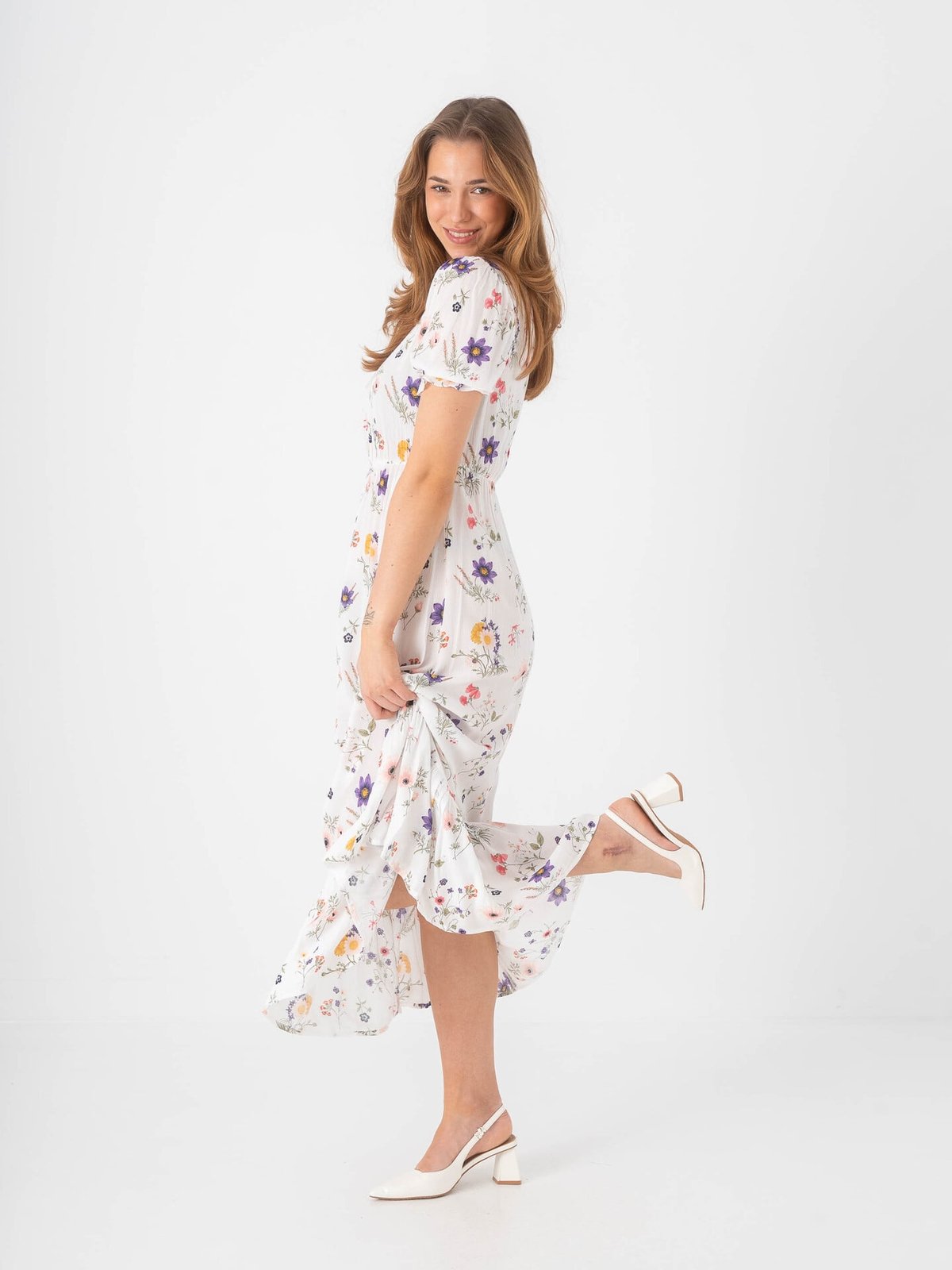 Only Chianti Short Sleeve long Dress Hvit