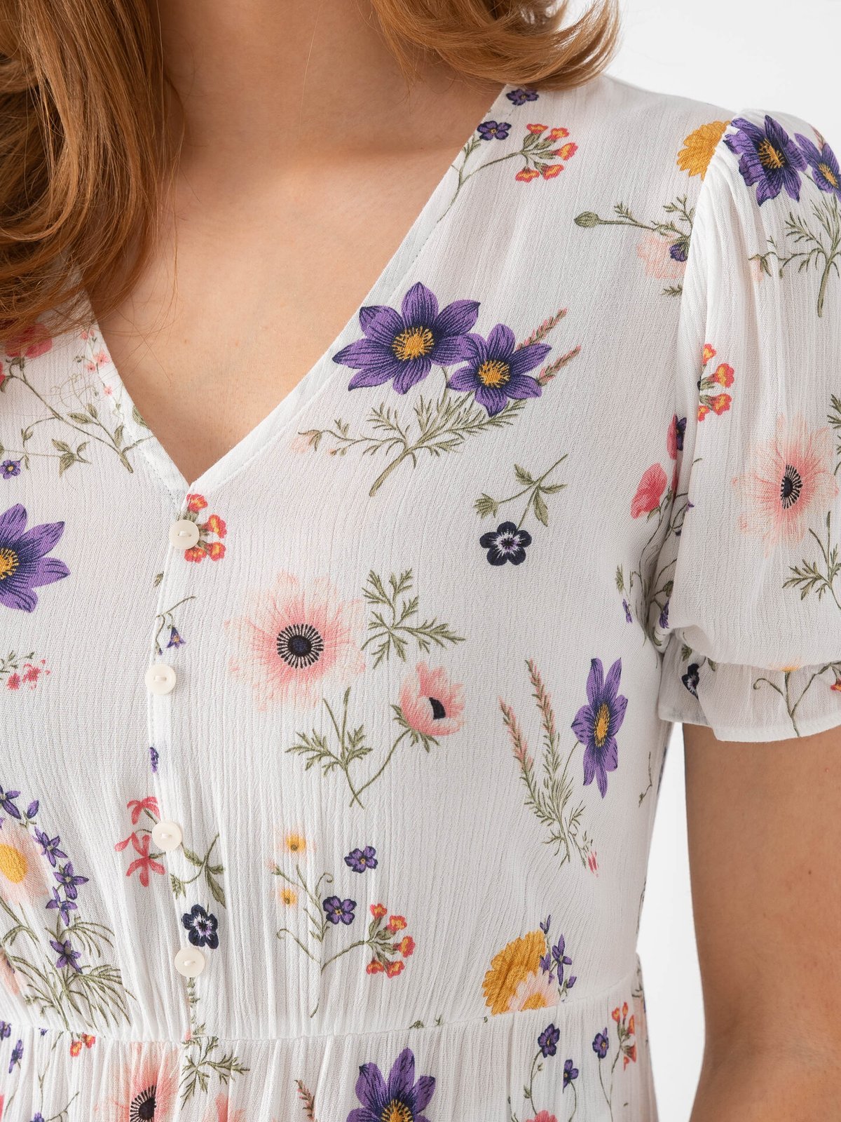 Only Chianti Short Sleeve long Dress Hvit