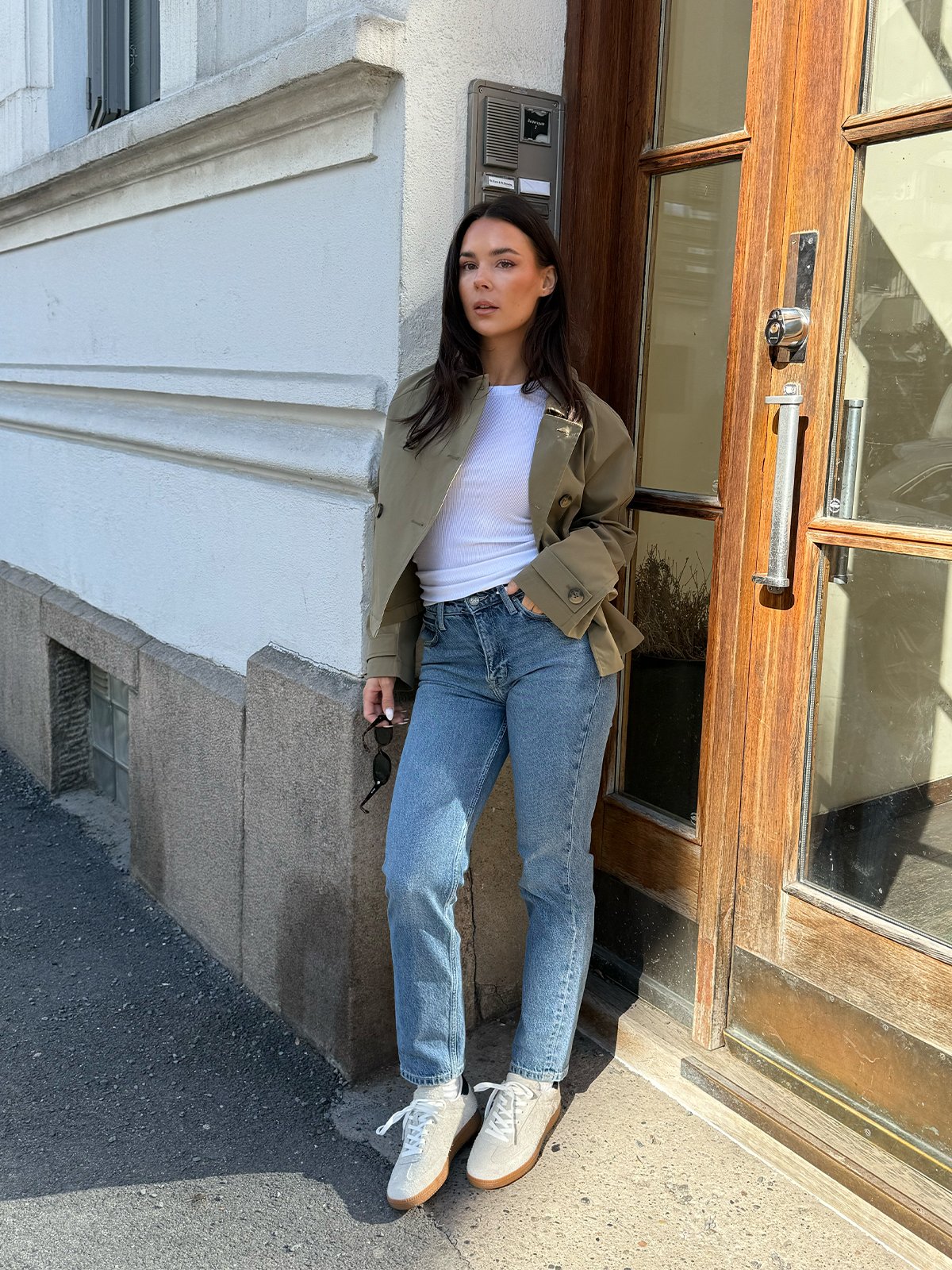 Only April Short Trenchcoat Aloe