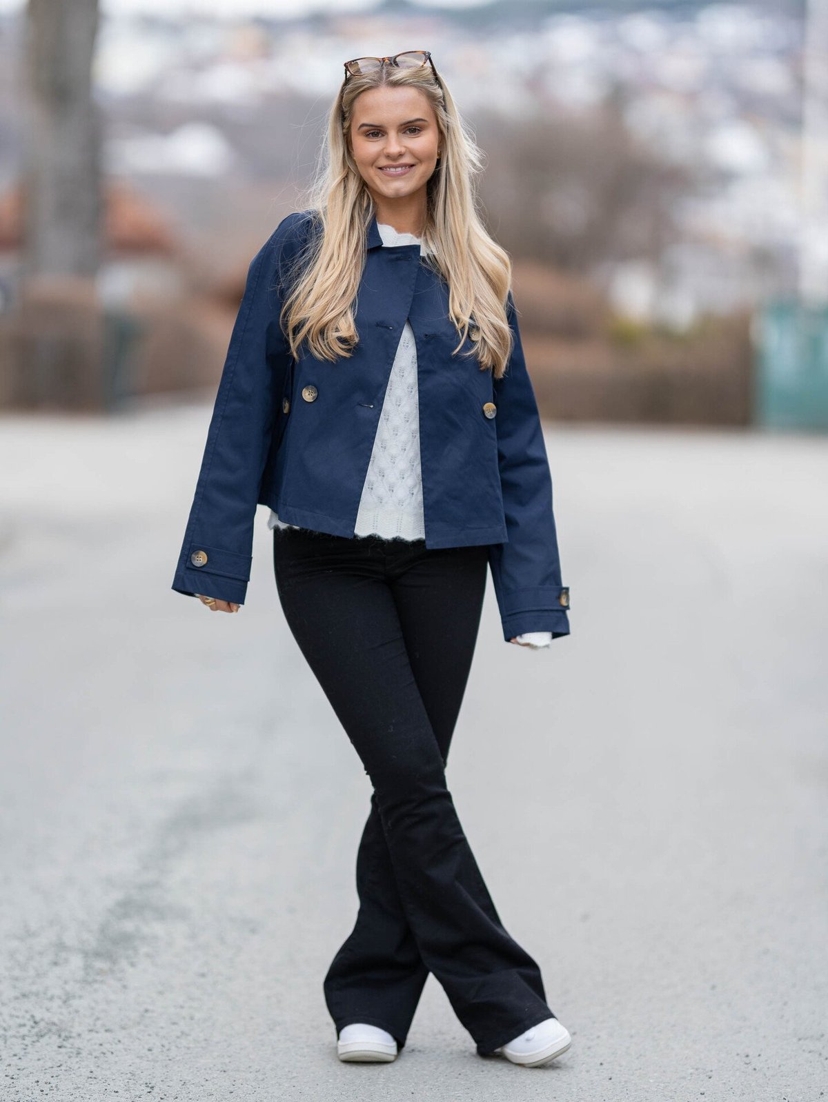 Only April Short Trenchcoat Night Sky