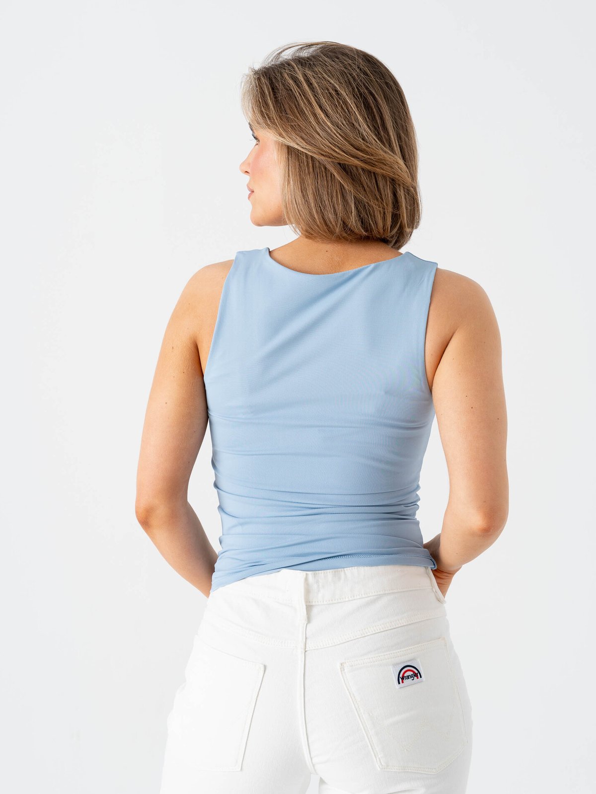 Only Ea Sleeveless 2-Ways Fit Top Soft Chambray