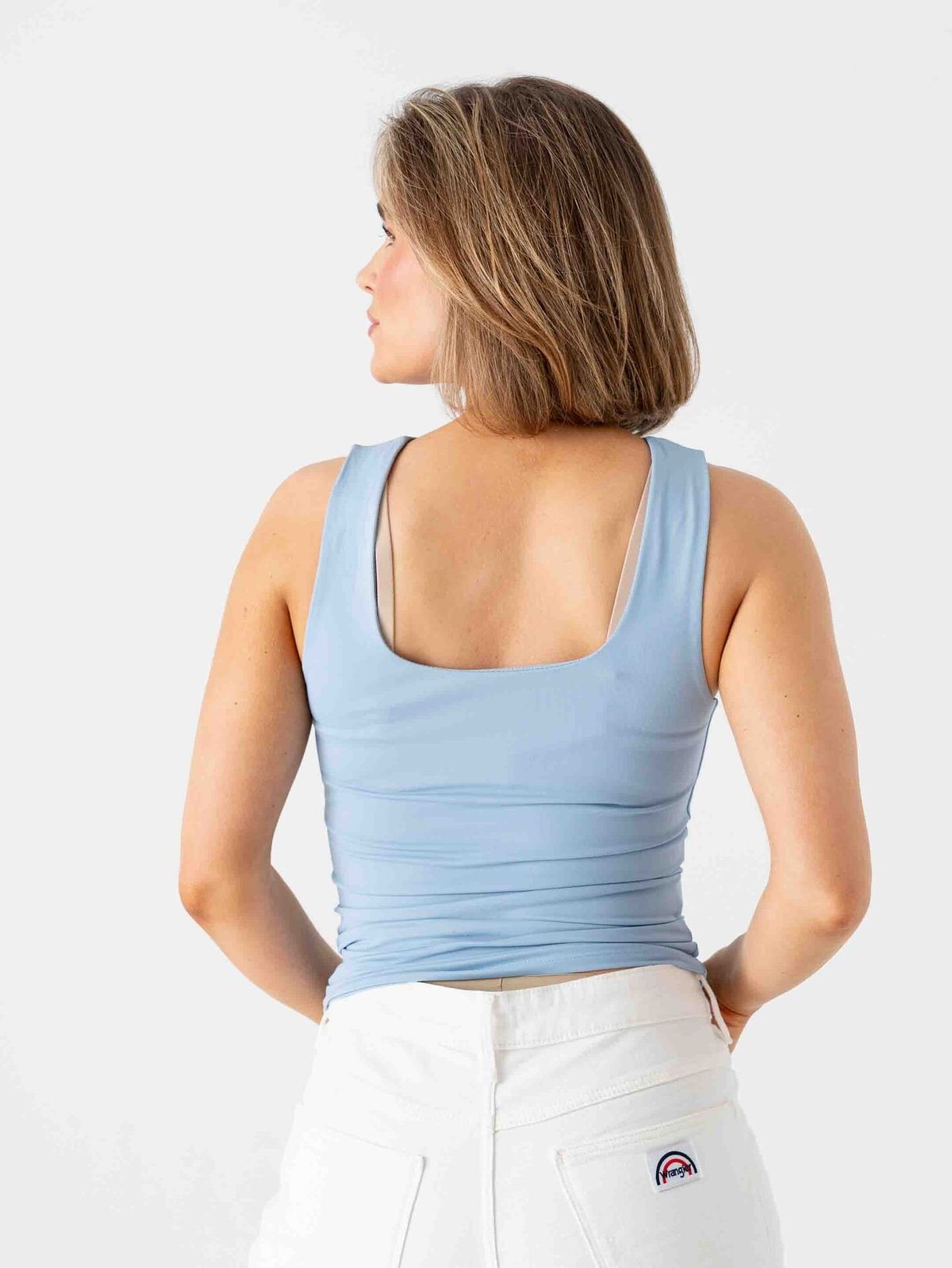 Only Ea Sleeveless 2-Ways Fit Top Soft Chambray