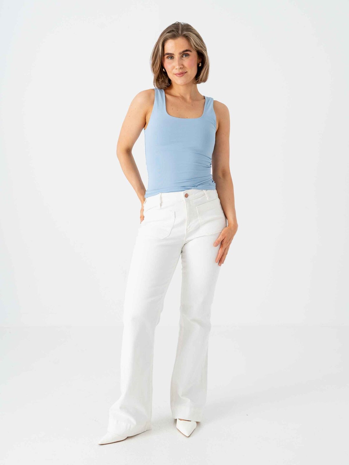 Only Ea Sleeveless 2-Ways Fit Top Soft Chambray