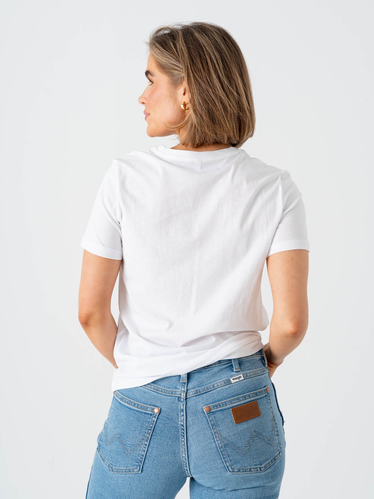 Only Ketty Life Short Sleeve O-Neck Top Bright White / Lemons