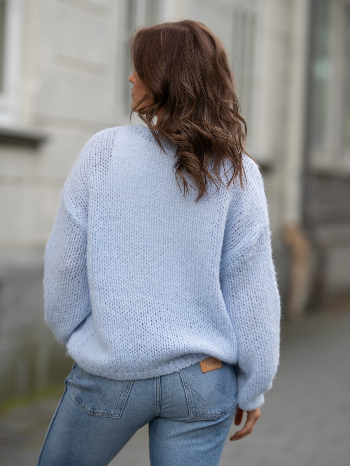 Only Nordic Life Long Sleeve O-Neck Knit Cashmere Blue
