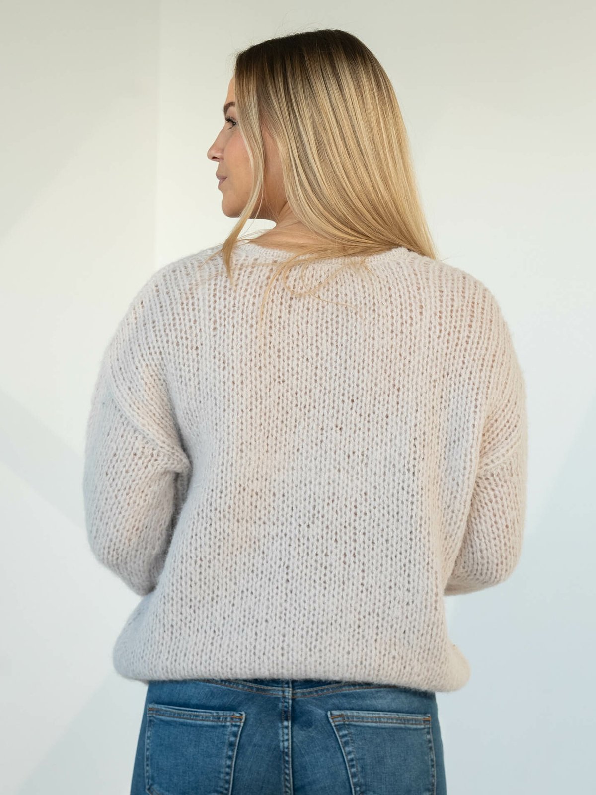 Only Nordic Life Long Sleeve O-Neck Knit Pumice Stone