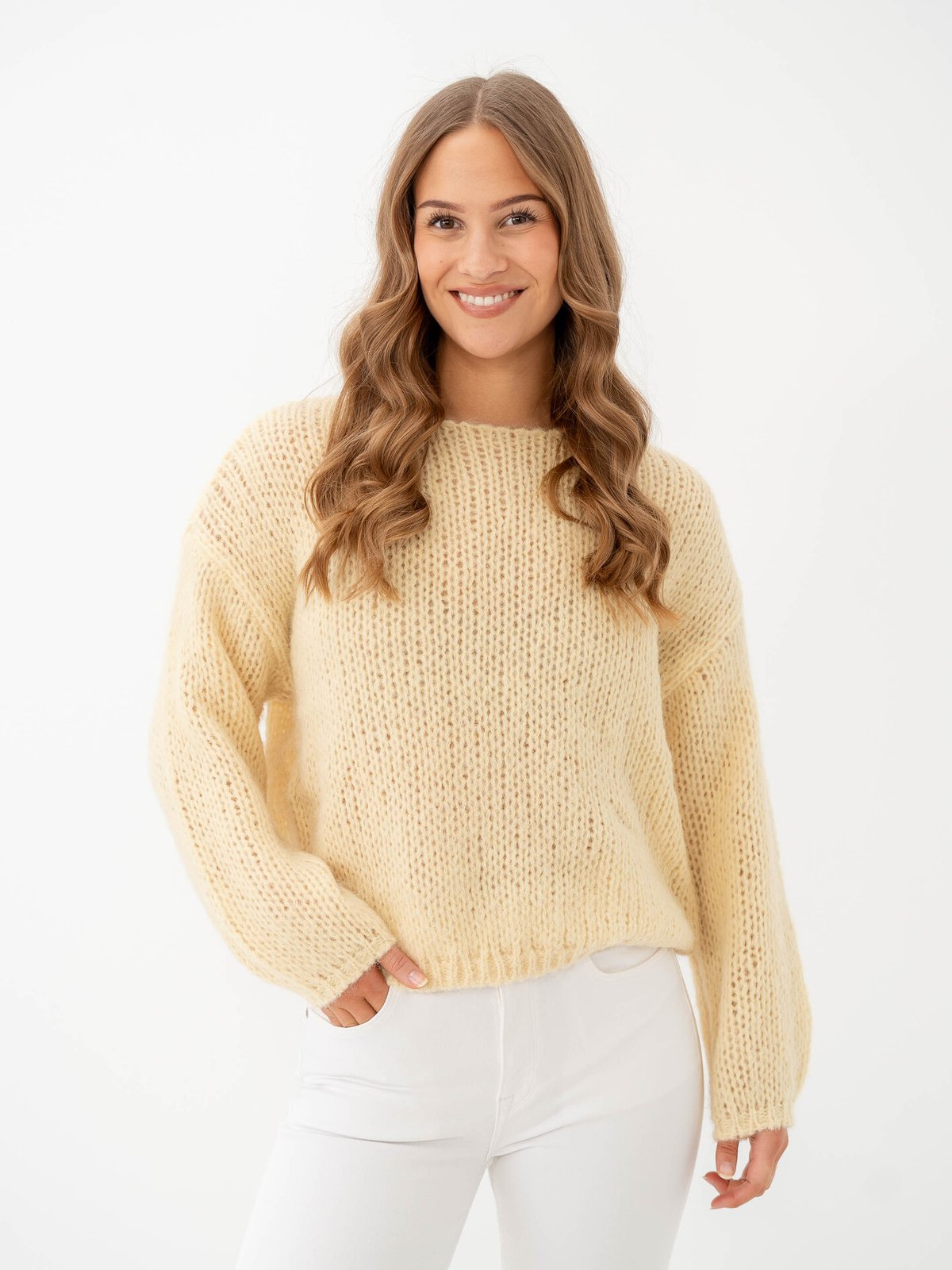 Only Nordic Life Long Sleeve O-Neck Knit French Vanilla