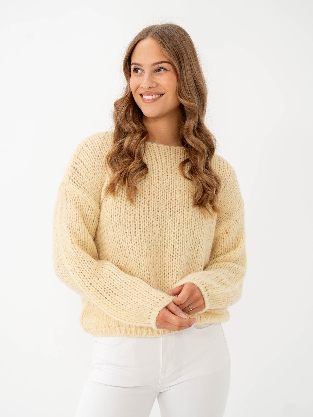 Only Nordic Life Long Sleeve O-Neck Knit French Vanilla