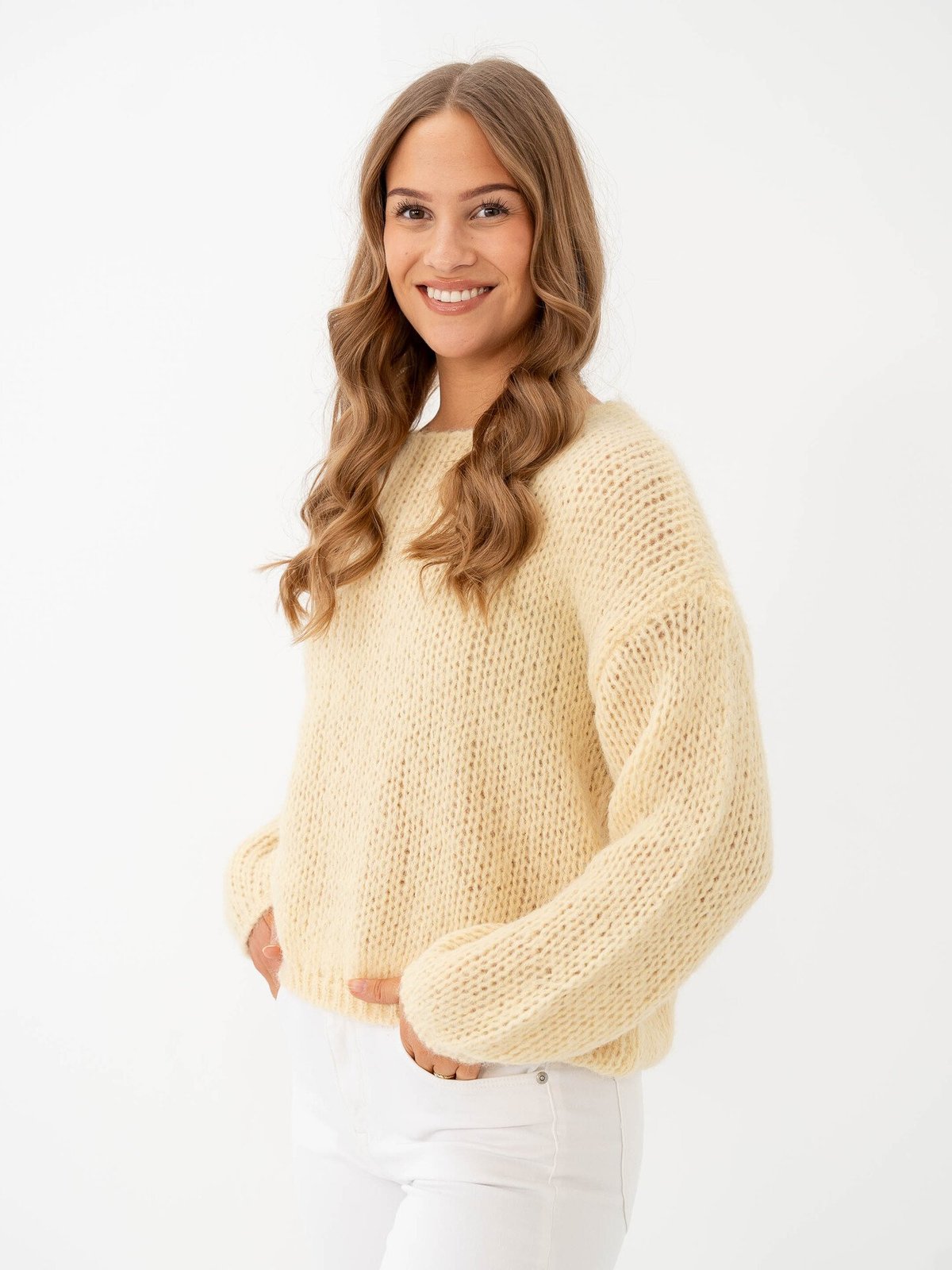 Only Nordic Life Long Sleeve O-Neck Knit French Vanilla