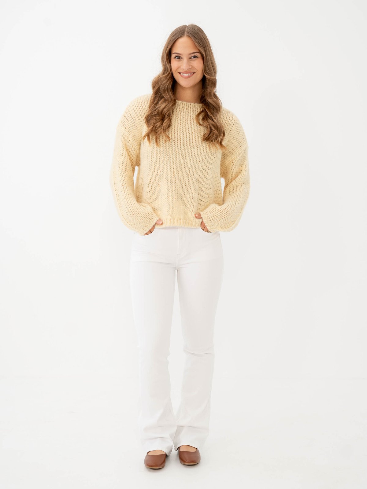 Only Nordic Life Long Sleeve O-Neck Knit French Vanilla