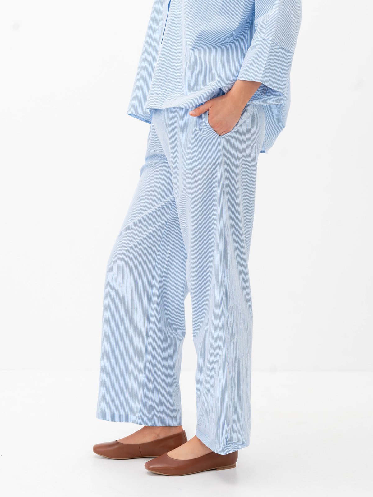 Only Augusta Pant Cloud Dancer / Blue Stripes