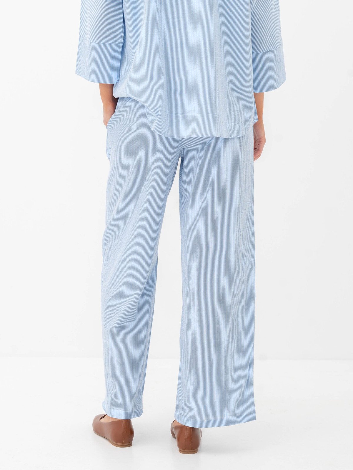 Only Augusta Pant Cloud Dancer / Blue Stripes