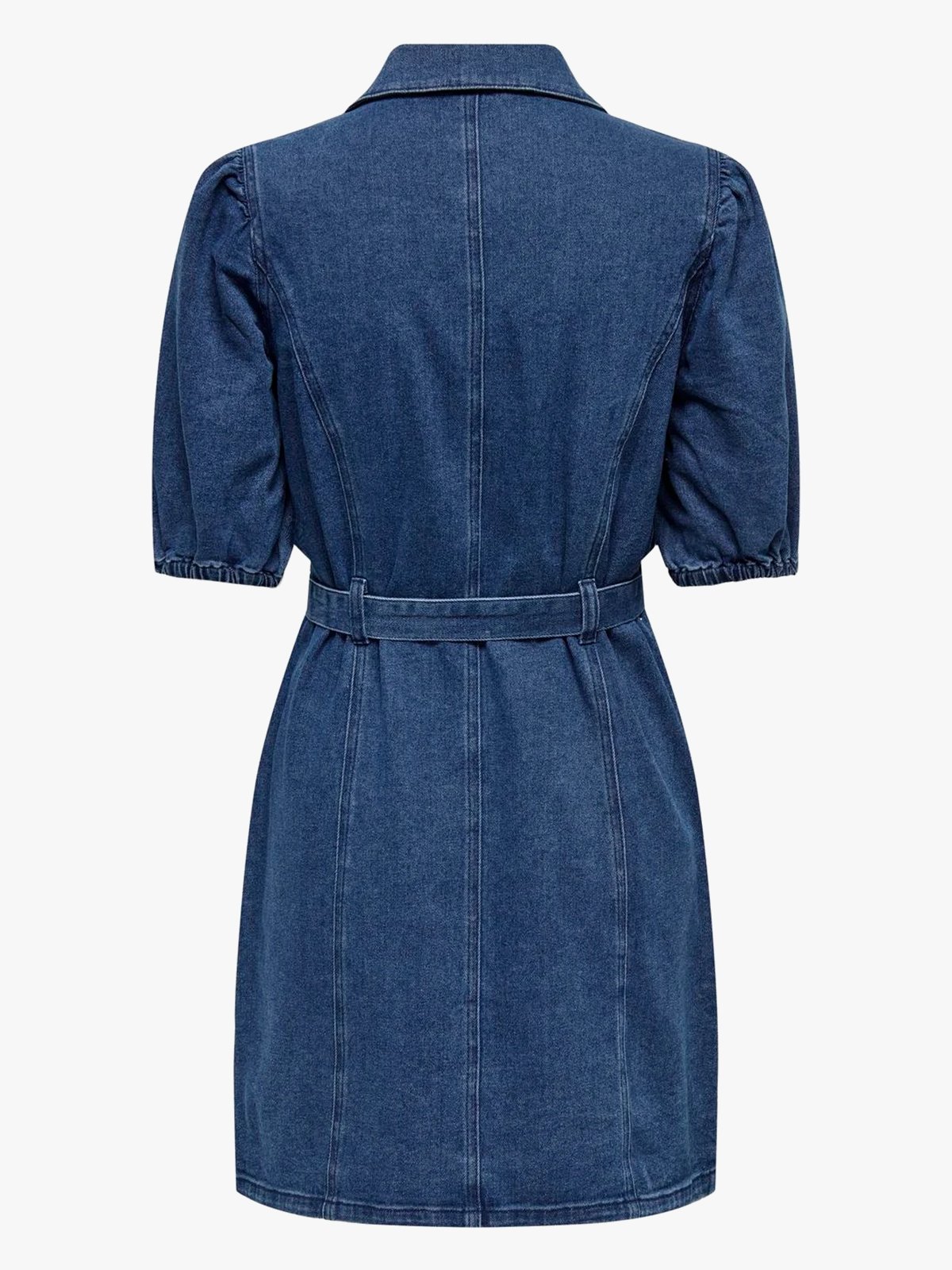 Only Vibbe Short Sleeve Belt Denim Dress Medium Blue Denim