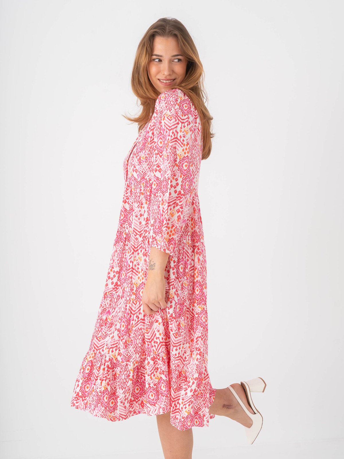 Only Milana 7/8 Dress Cloud Dancer / Sikka Graphic
