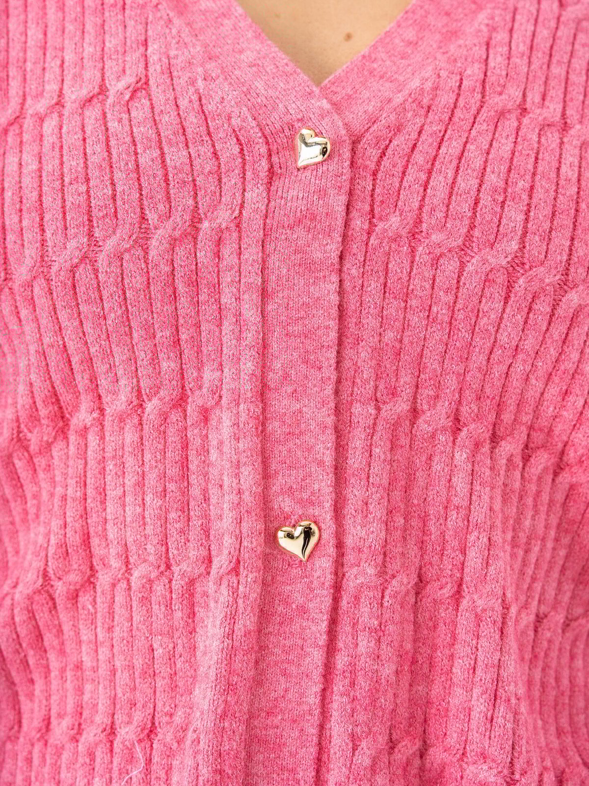 Only Katia Long Sleeve Cable V-Neck Cardigan Wild Orchid