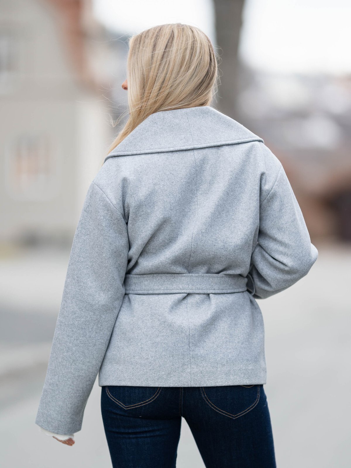 Only Augusta Life Short Coat Light Grey Melange