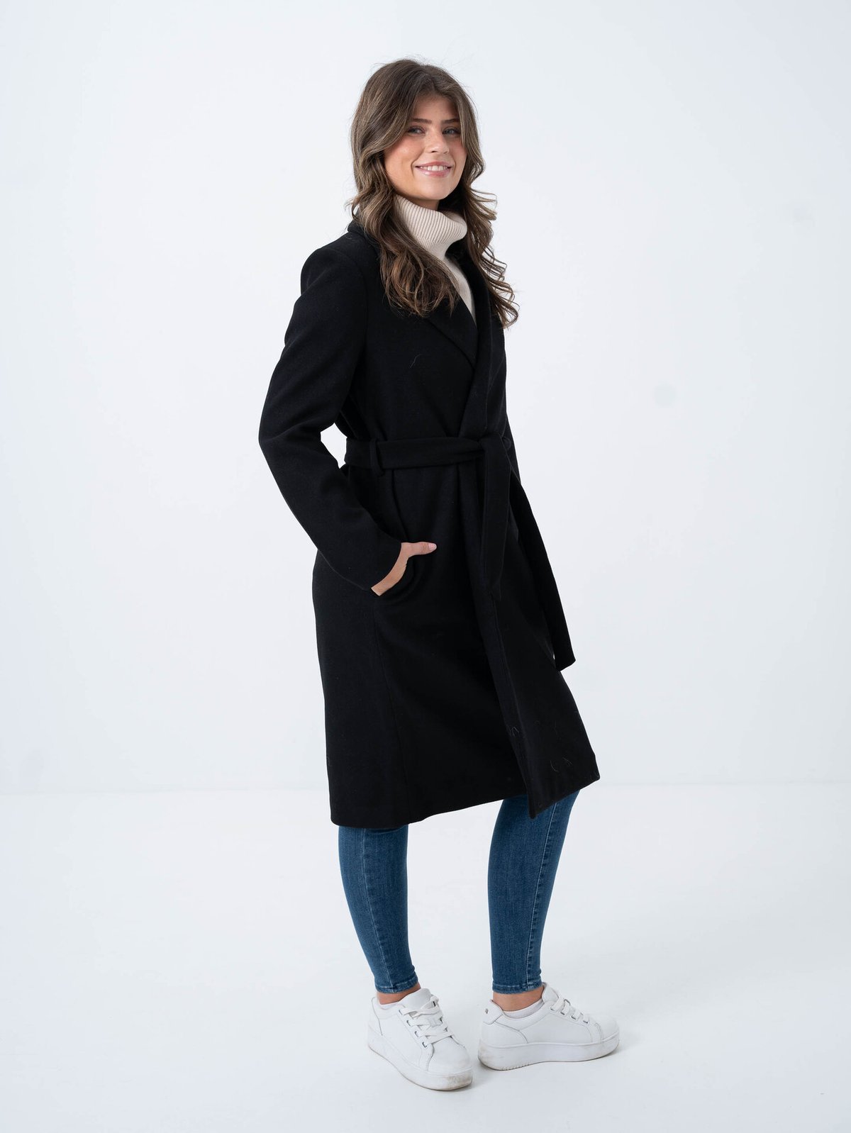 Only Alvilda Life Wrap Coat Black