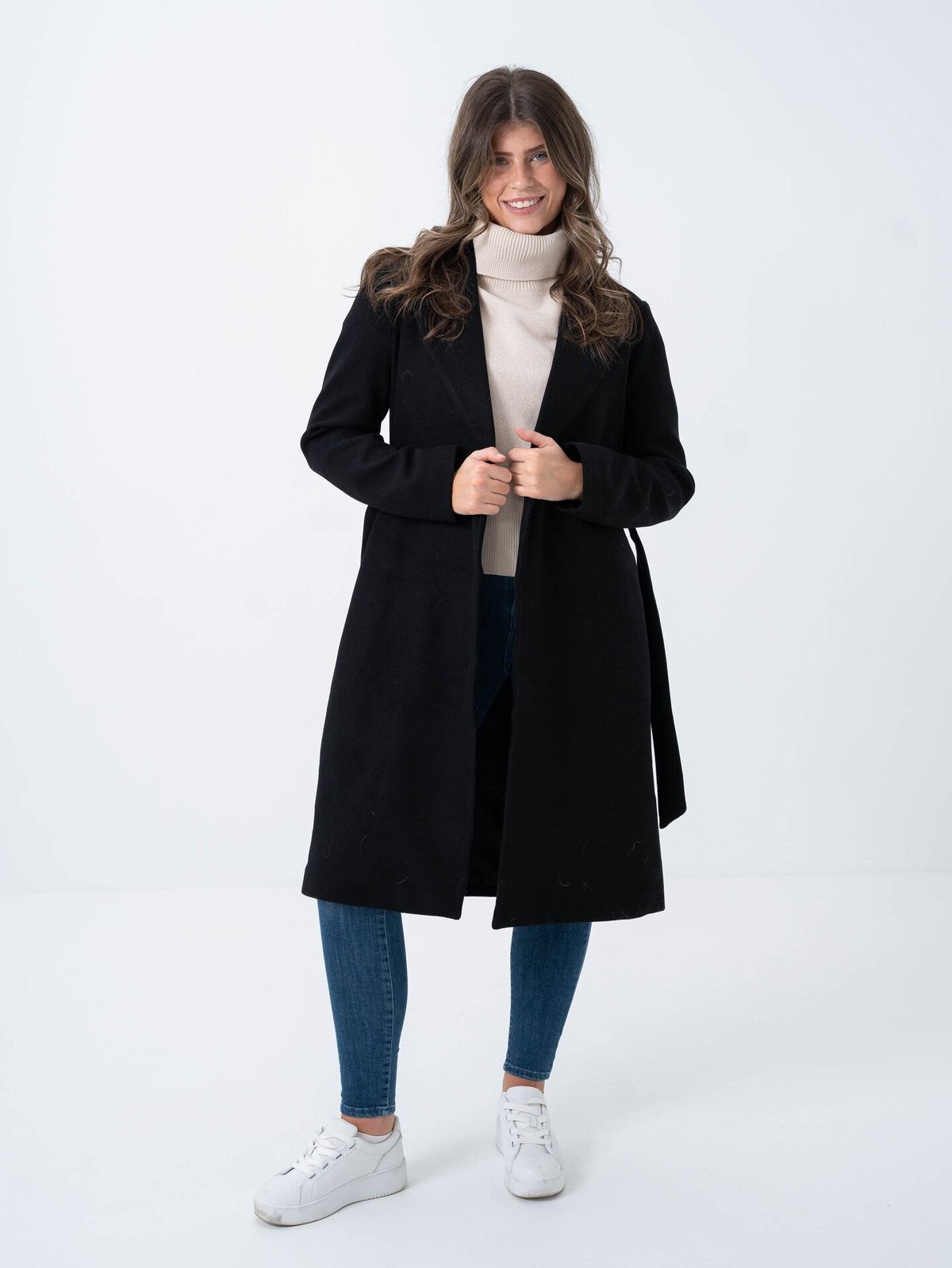 Only Alvilda Life Wrap Coat Black