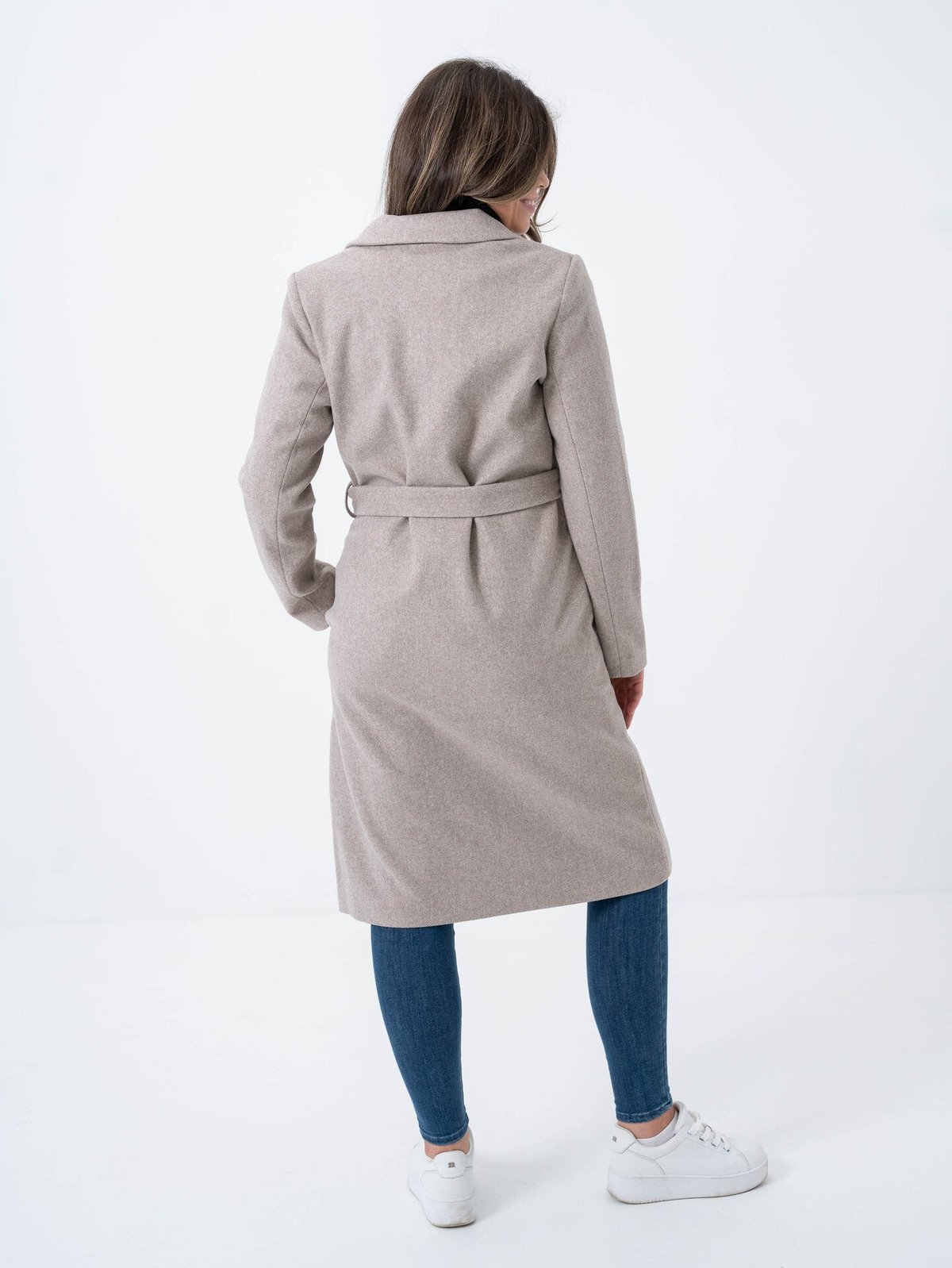 Only Alvilda Life Wrap Coat Simply Taupe Melange