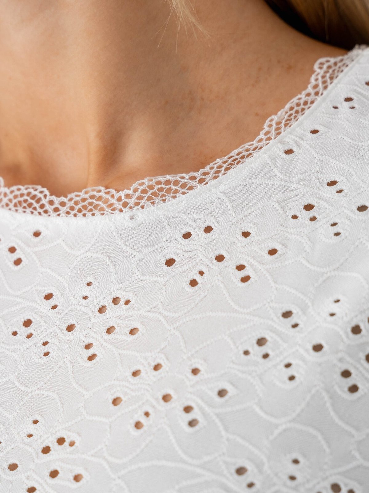 Only New Smilla Life Short Sleeve Puff Top Cloud Dancer