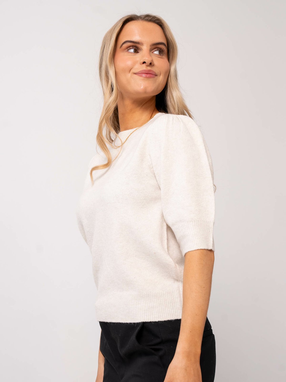 Only Rica Life 2/4 Pullover Knit Birch W. Melange