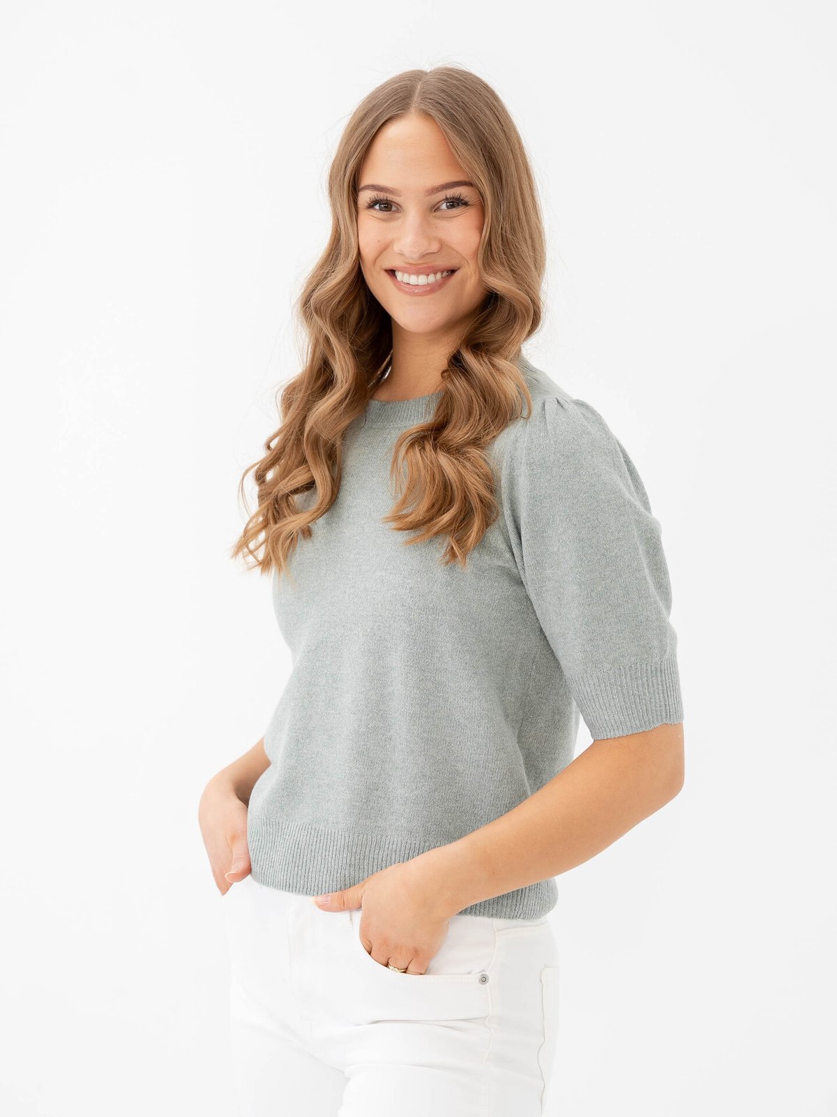 Only Rica Life 2/4 Pullover Knit Chinois Green Melange