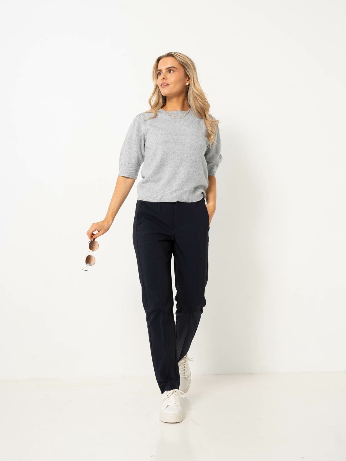 Only Rica Life 2/4 Pullover Knit Light Grey Melange