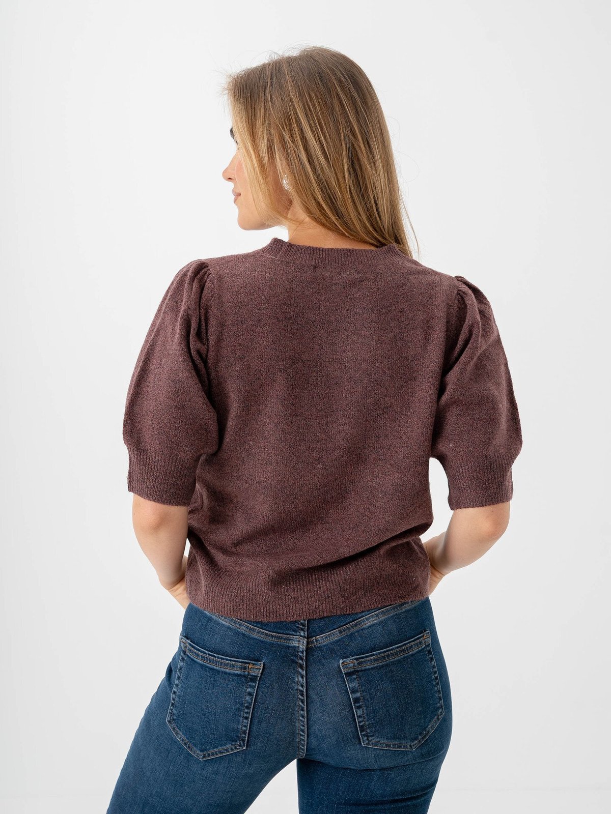 Only Rica Life 2/4 Pullover Knit Rose Brown w. Melange