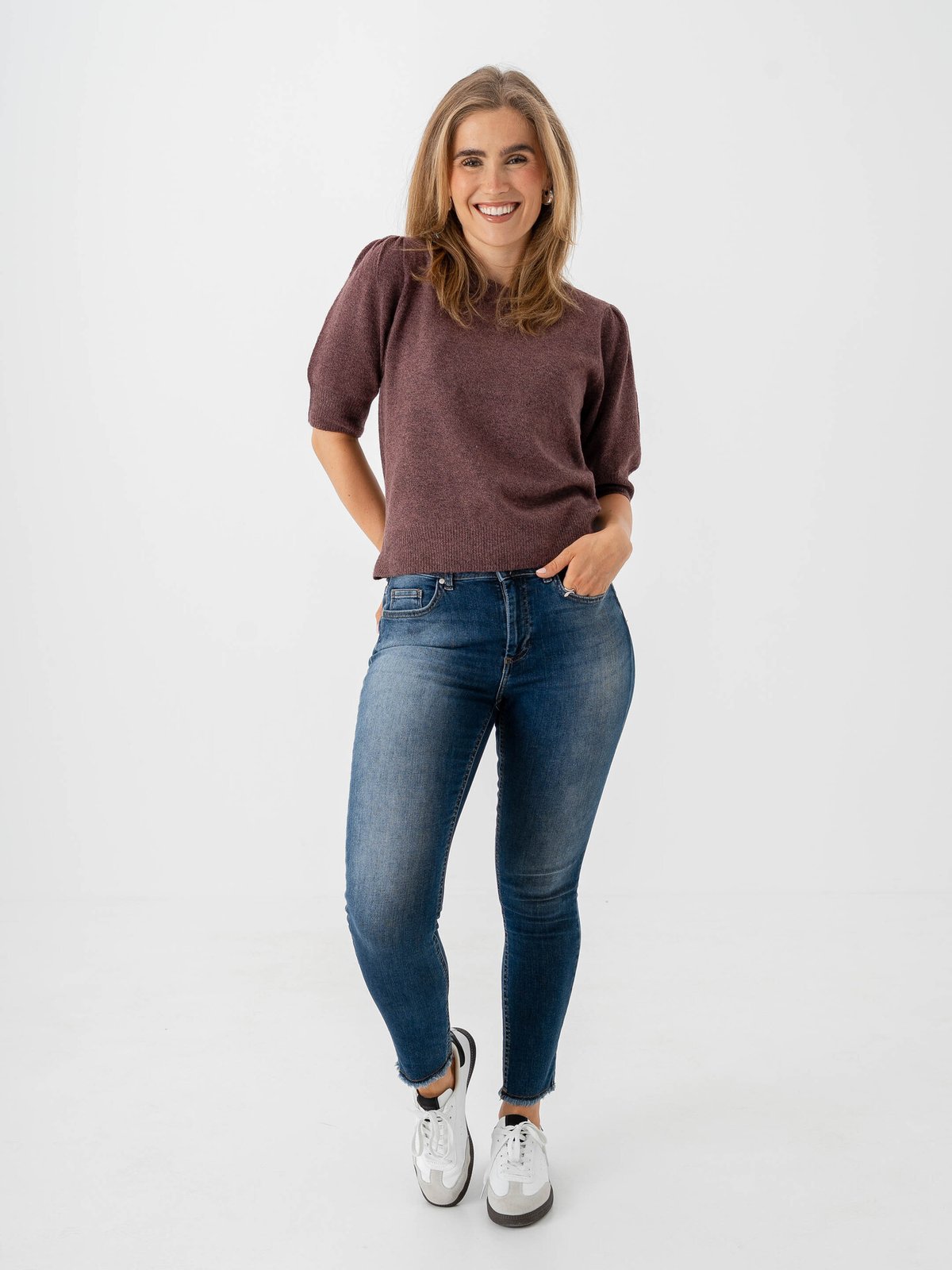 Only Rica Life 2/4 Pullover Knit Rose Brown w. Melange