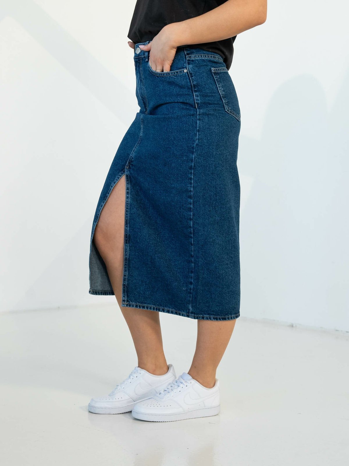 Only Bianca Midi Skirt Denim Medium Blue Denim